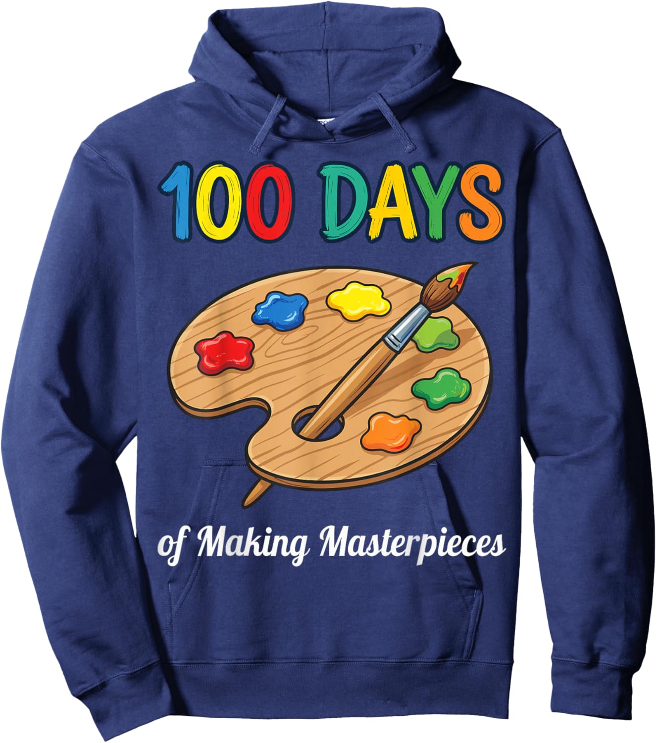 100 Days of School Art Teacher Student Palette Hoodie - Hoodie | Navy