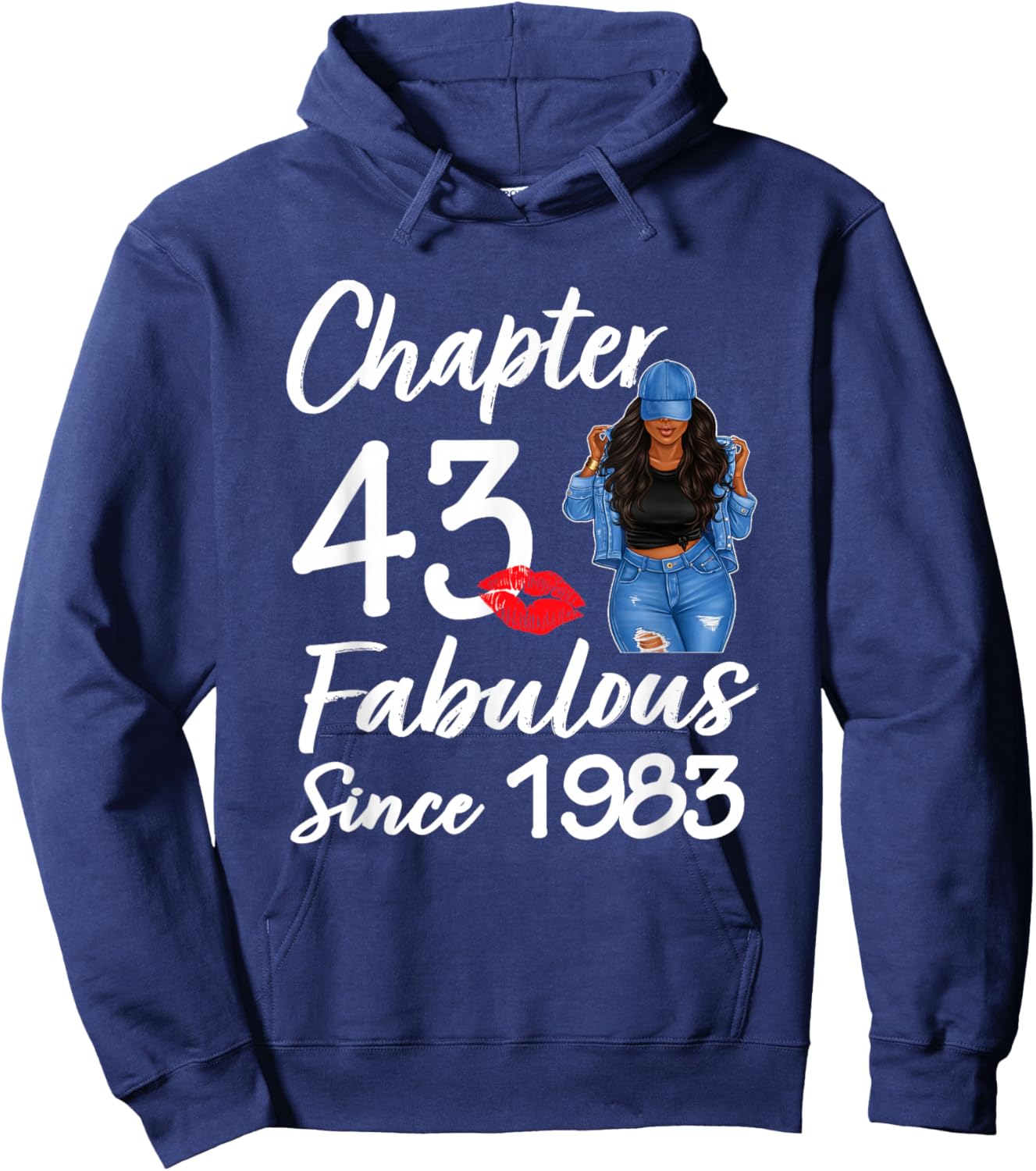 Chapter 43 Fabulous Since 1983 43rd Birthday Black Women Hoodie - Hoodie | Navy
