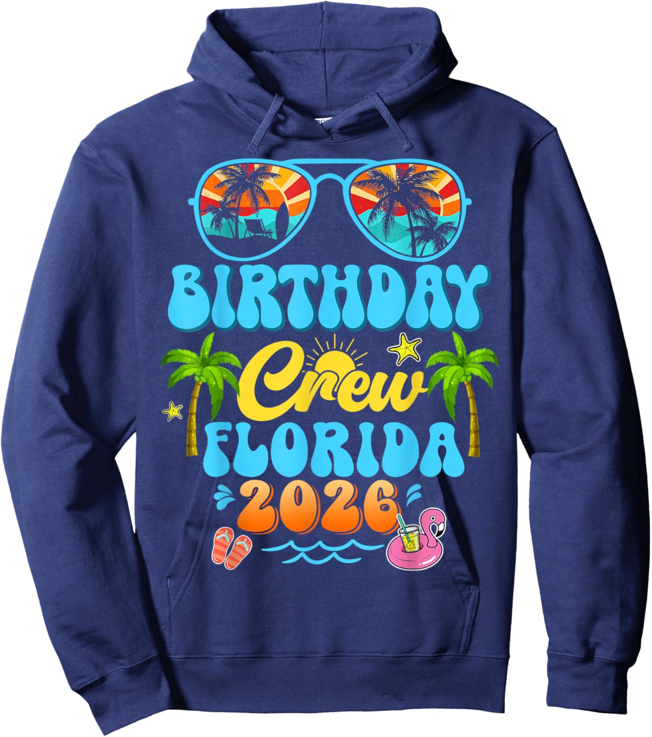 Florida Birthday Crew Vacation Cruise 2026 Summer Group Trip Hoodie - Hoodie | Navy