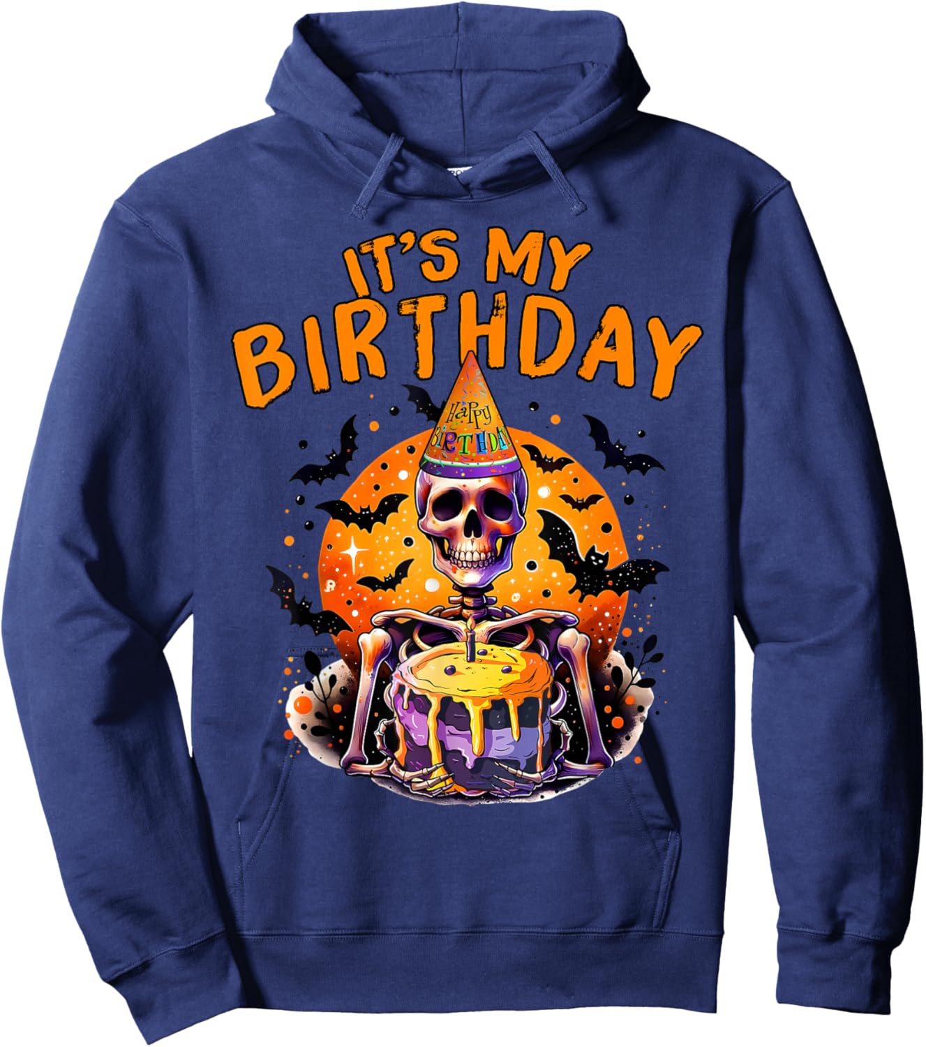 It's My Birthday Skeleton Happy Halloween Birthday Party Hoodie - Hoodie | Navy