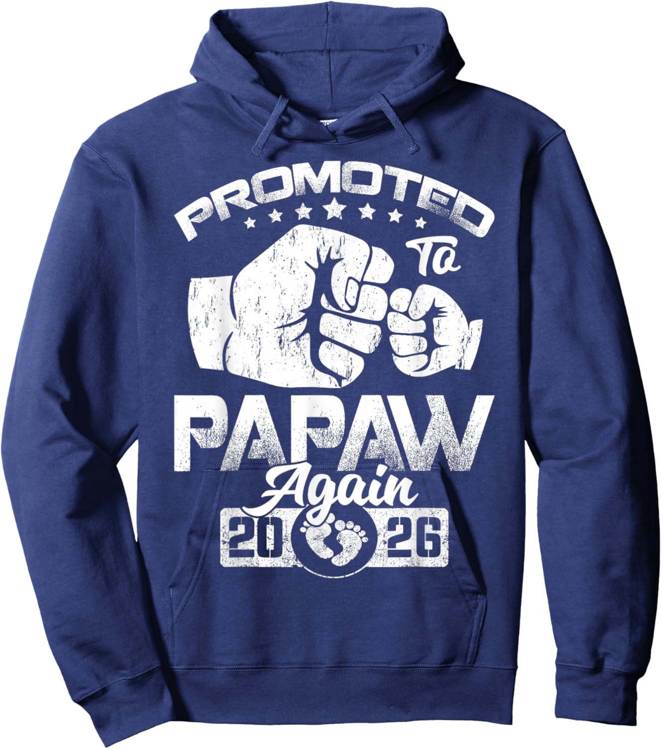 Promoted to Papaw Again Est 2026 Pregnancy Announcement Hoodie - Hoodie | Navy