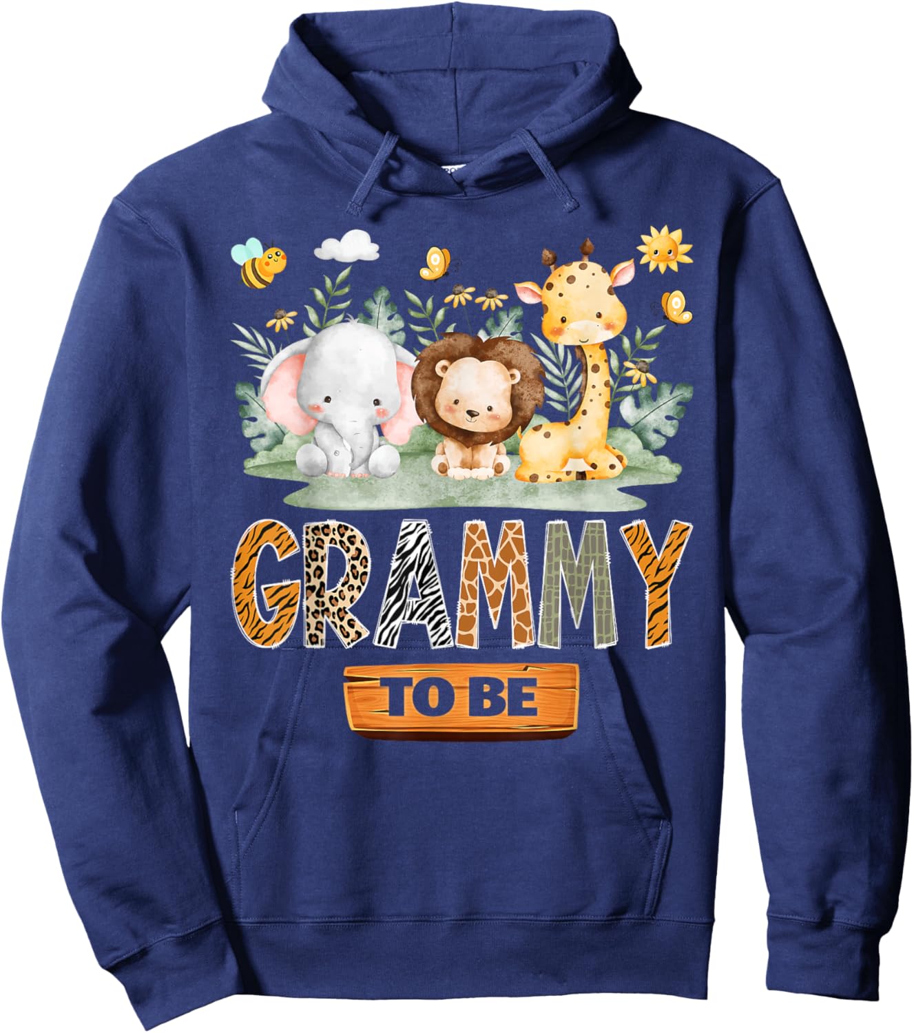 Grammy to Be Safari Jungle Animal Gender Reveal Party Hoodie - Hoodie | Navy