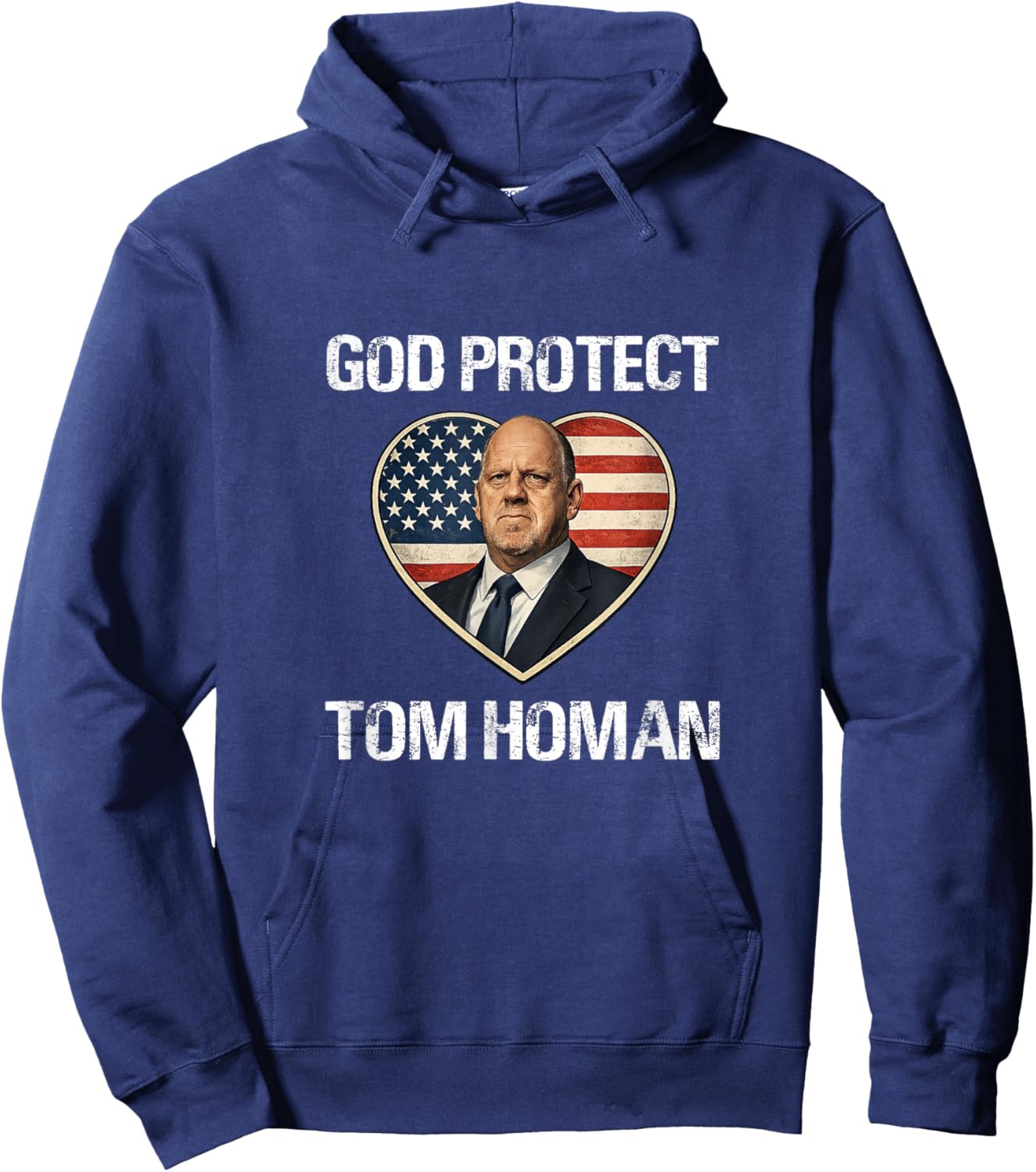 I Love Heart Tom American Patriotic Flag God Protect Homan Hoodie - Hoodie | Navy