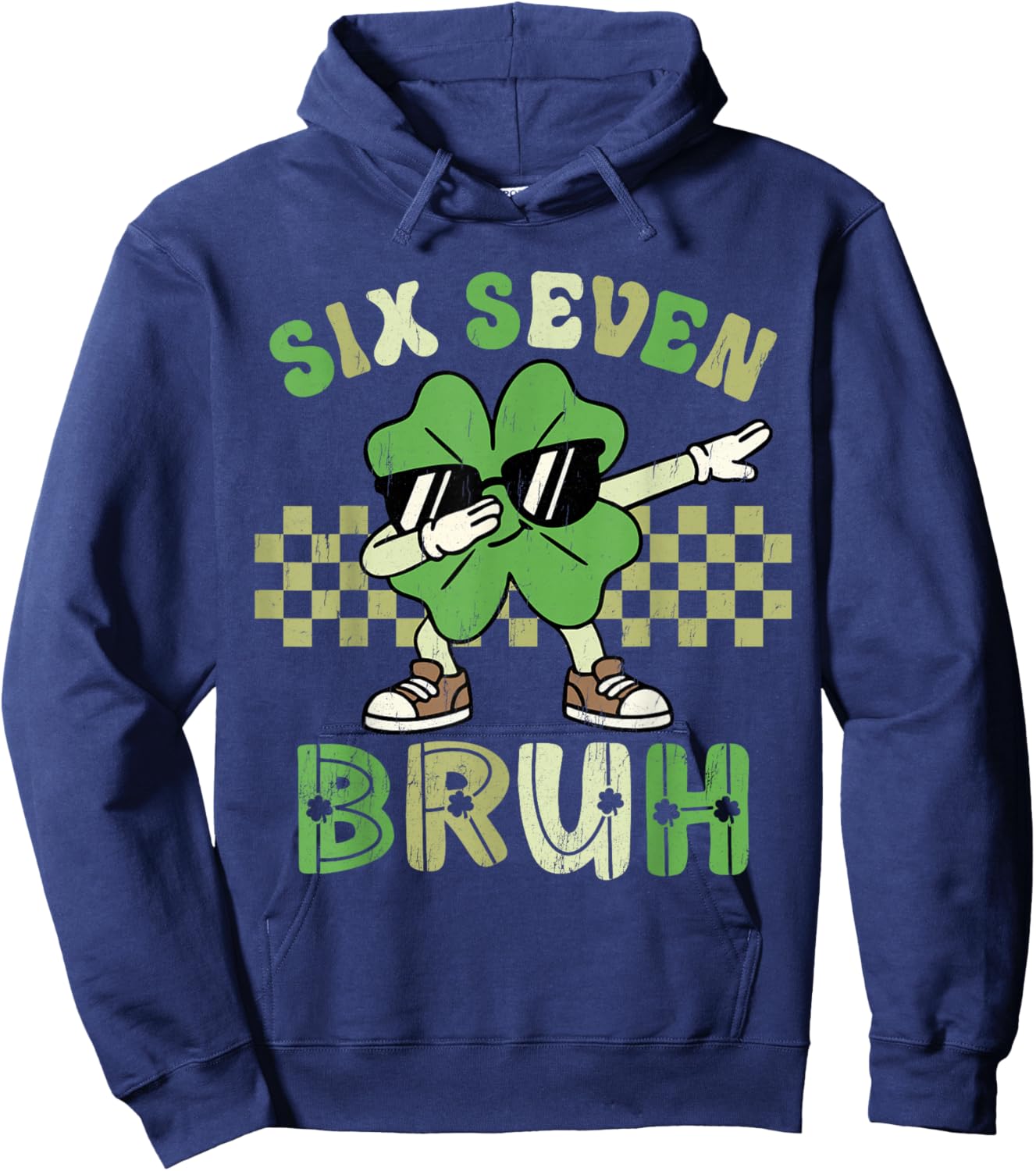 Six Seven 67 Meme Cool St Patricks Day Teens Boys Girls Kids Hoodie - Hoodie | Navy