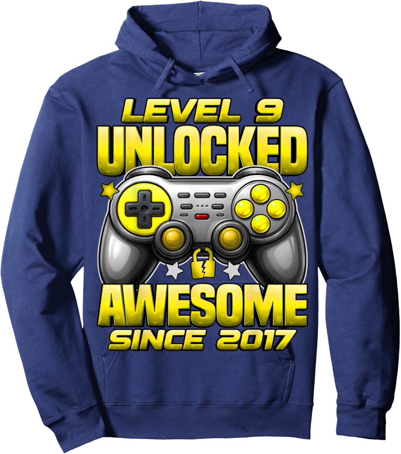 Level 9 Unlocked 9 Year Old Gifts for Boys 9th Birthday Boy Hoodie - Hoodie | Navy