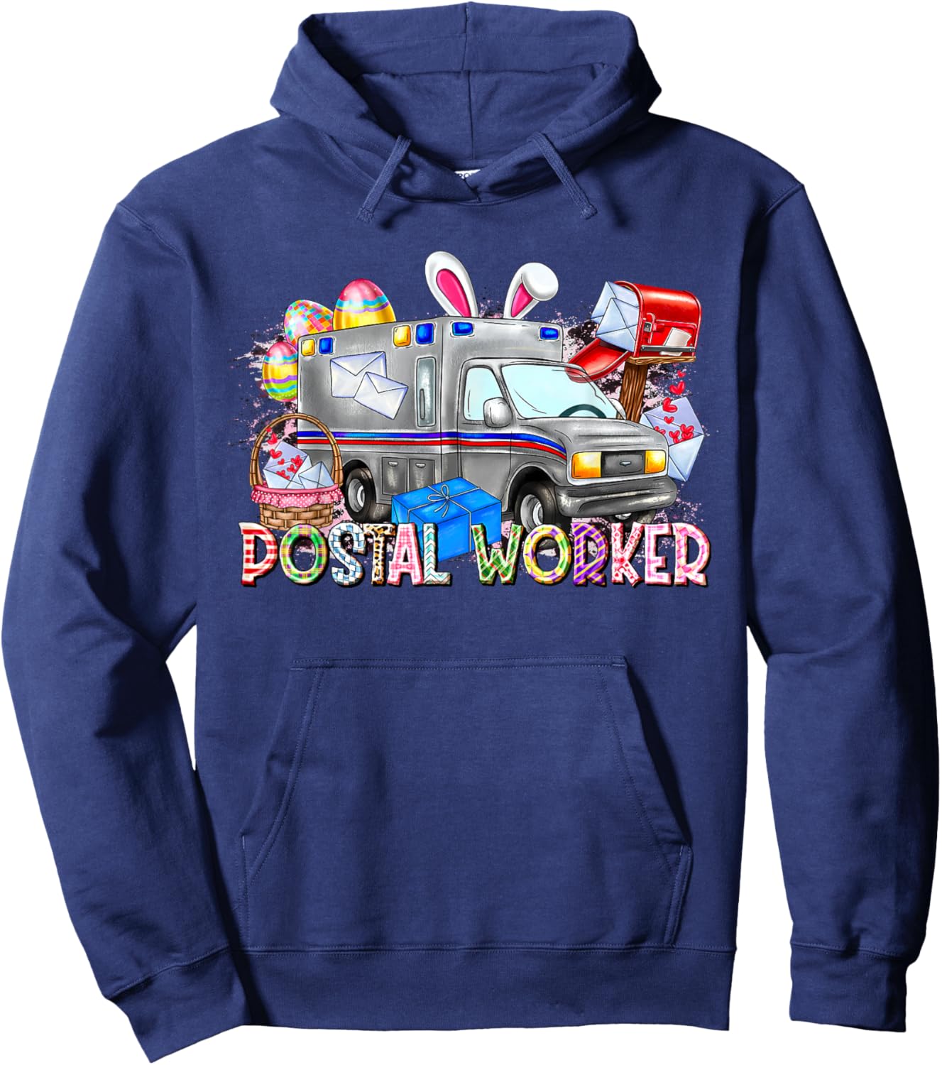 Postal Worker Easter Day Mail Carrier Postman Life Mail Lady Hoodie - Hoodie | Navy