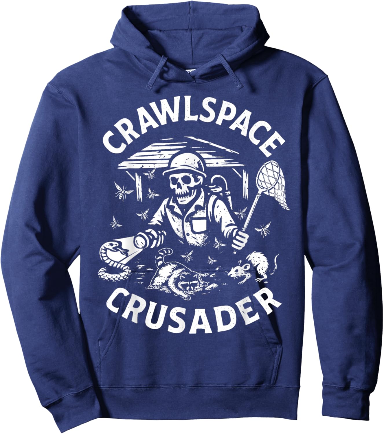 Crawlspace Crusader Exterminator Pest Control Gift Hoodie - Hoodie | Navy