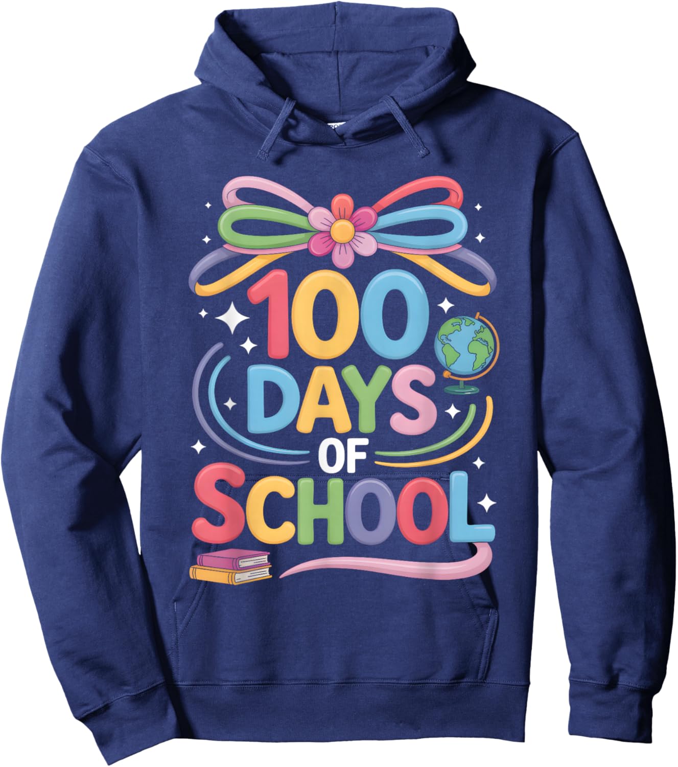 100th Day of School 100 Days Teacher Coquette Bow Girl Women Hoodie - Hoodie | Navy