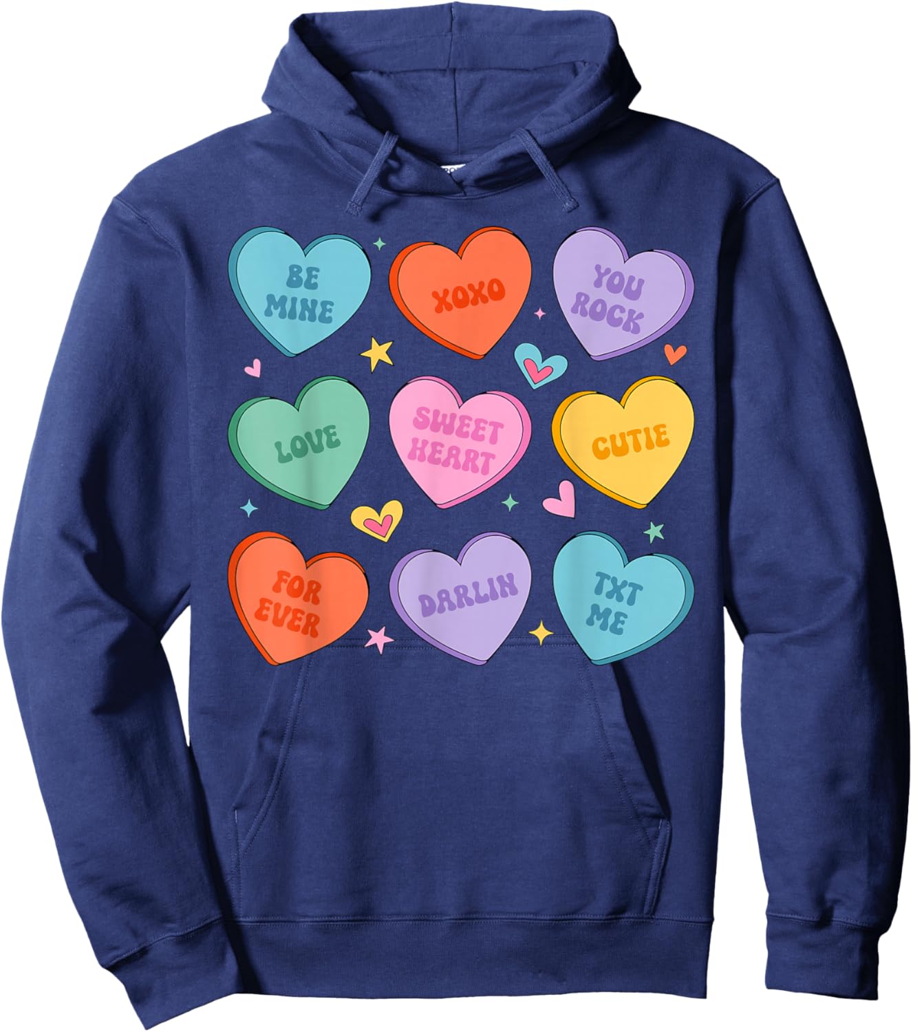 Valentines Day Hearts Candy Be Mine Valentine Women Men Kids Hoodie - Hoodie | Navy