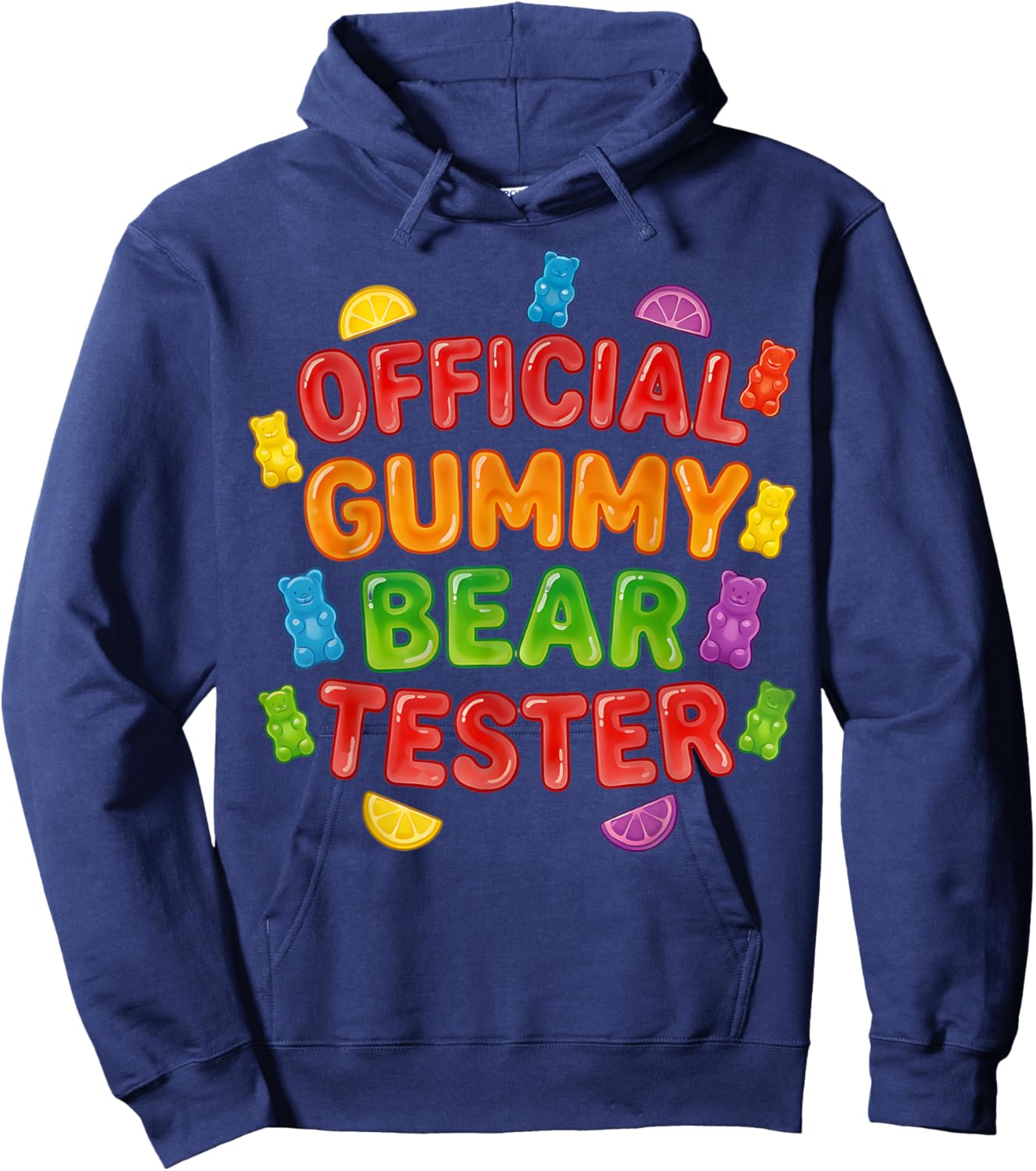 Official Gummy Bear Tester Gimme Gummy Bear Aesthetic Fun Hoodie - Hoodie | Navy
