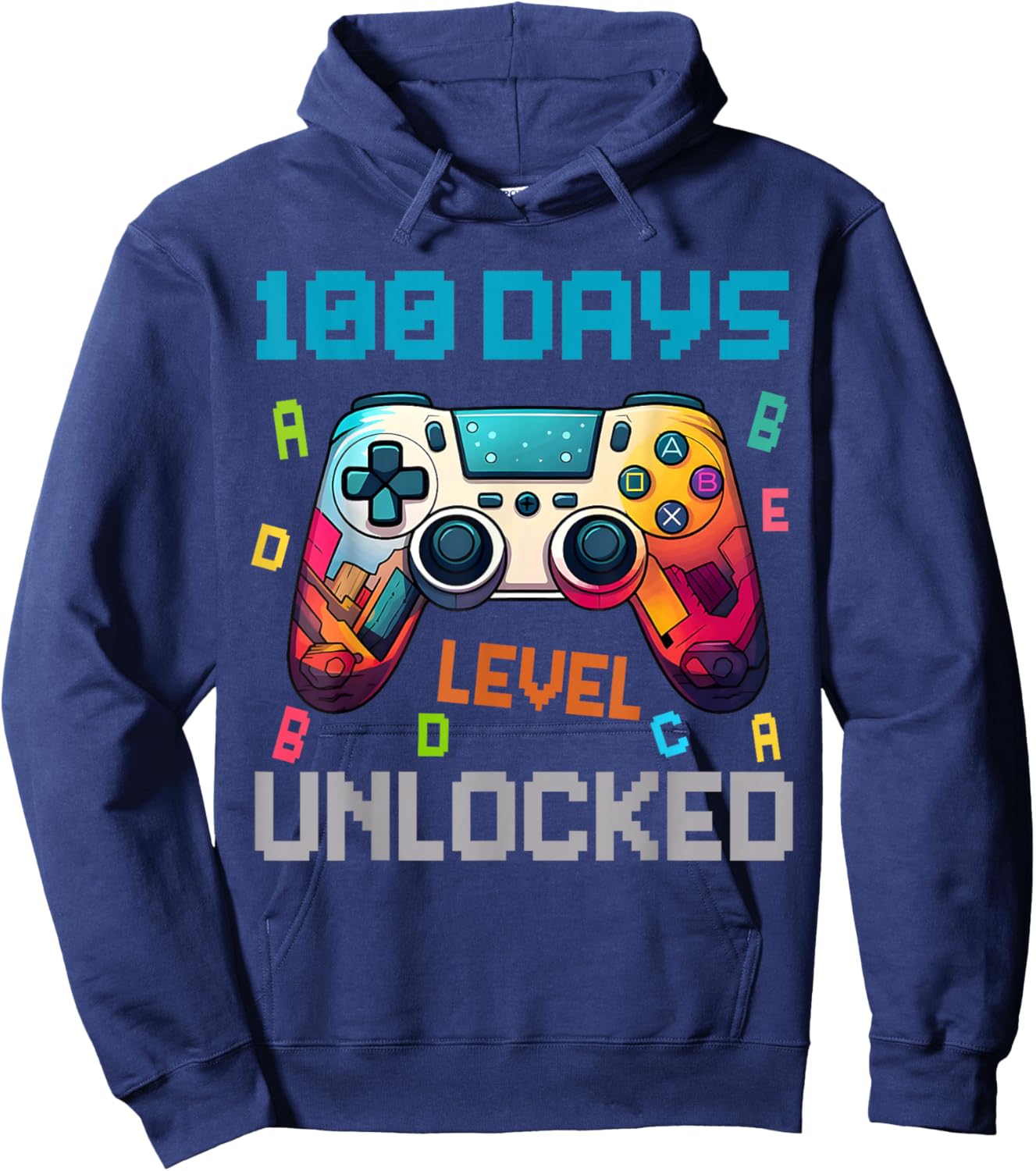 100 Days Level Unlocked Gaming 100 Days of School Boys Hoodie - Hoodie | Navy