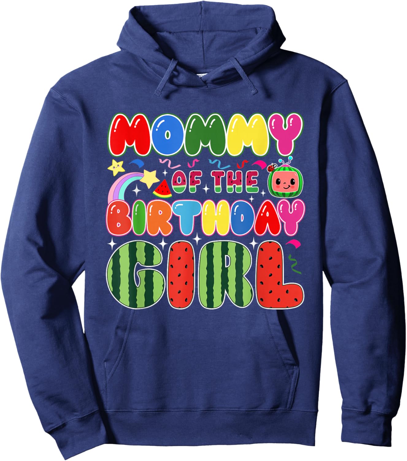 Mommy of The Birthday Girl Melon Family Matching Funny Hoodie - Hoodie | Navy
