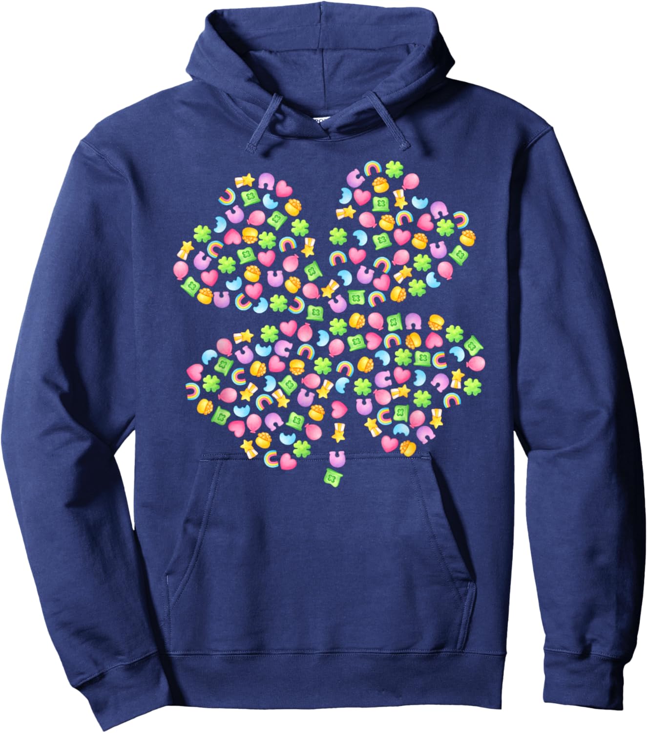 Cute Lucky Charm Shamrock St Patrick's Day Irish Girls Boys Hoodie - Hoodie | Navy