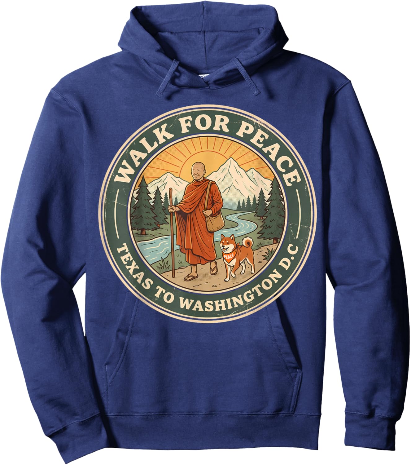 Pilgrimage Walk for Peace Texas to Washington D.C Trek Hoodie - Hoodie | Navy