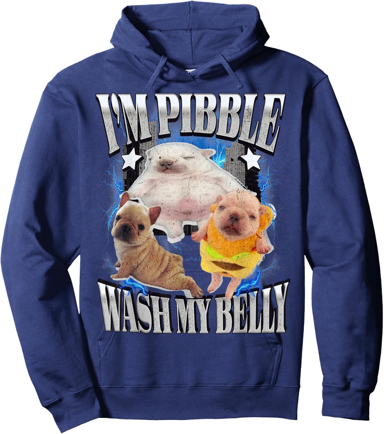 Silly Meme pibble Meme wash My Belly Clean My Belly Meme Hoodie - Hoodie | Navy