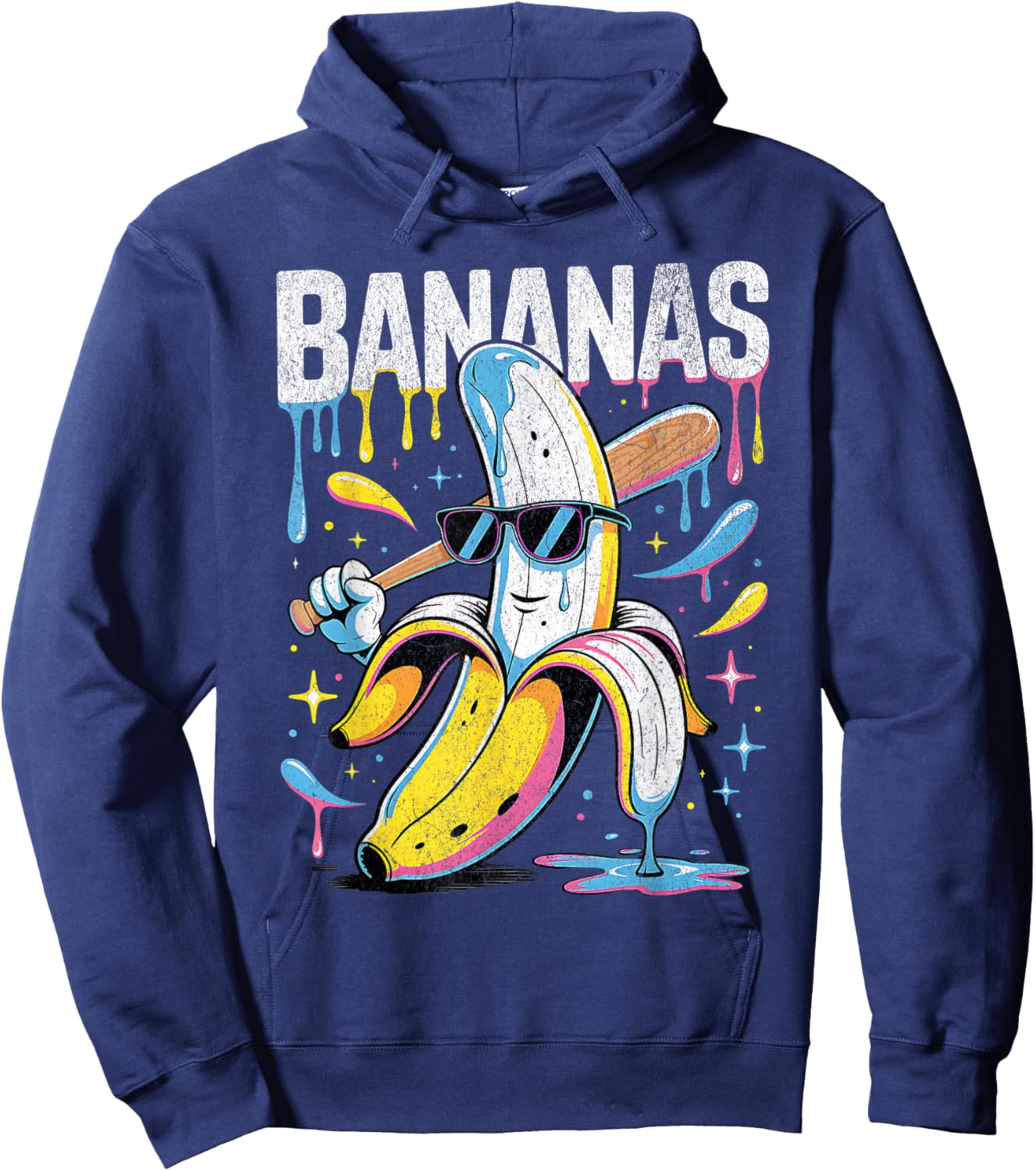 Banana Funny Baseball Drip Kids Youth Boys Girls Sport Teens Hoodie - Hoodie | Navy