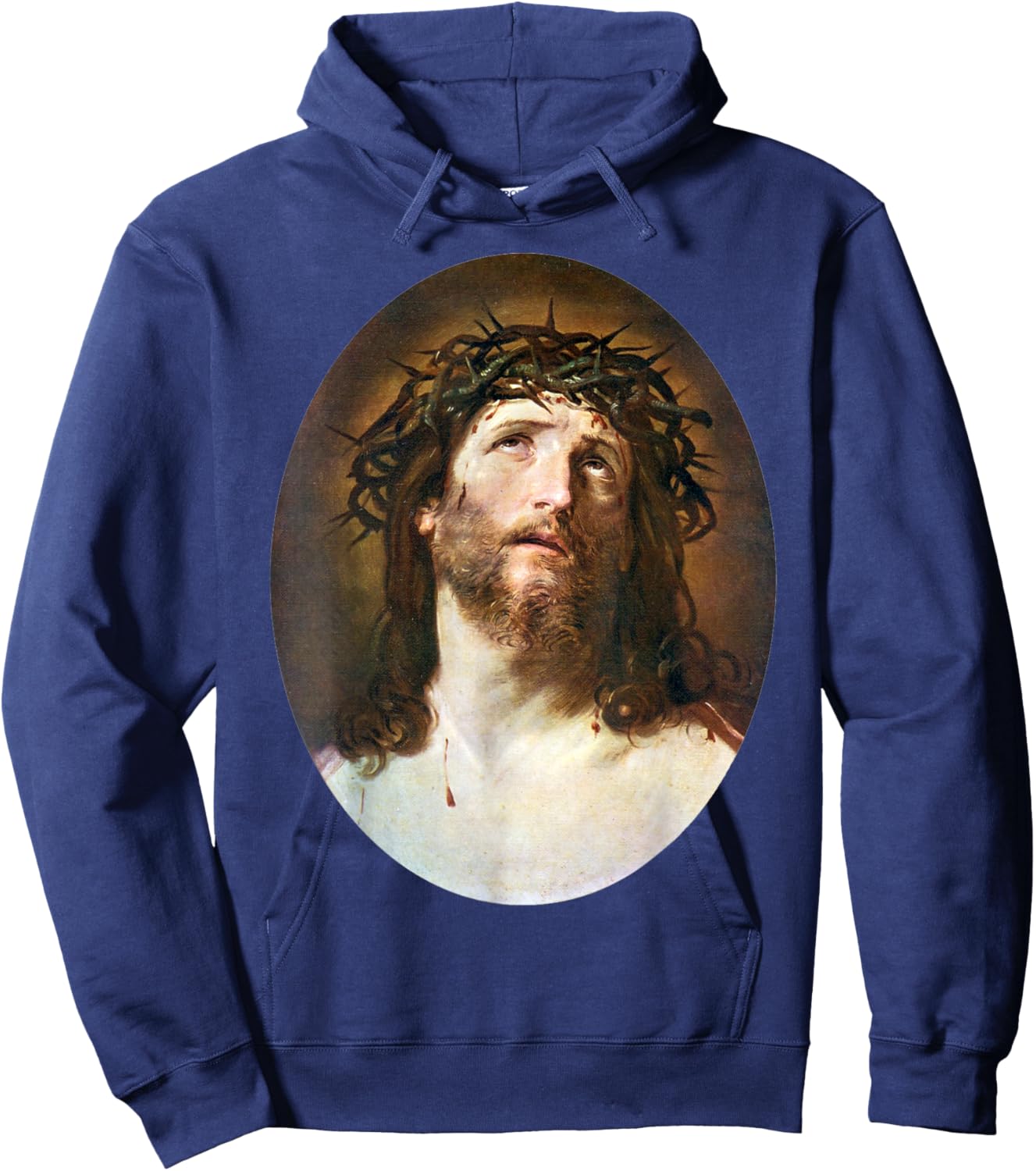 Jesus Christ Crowned with Thorns Painting Guido Reni 1622 Hoodie - Hoodie | Navy