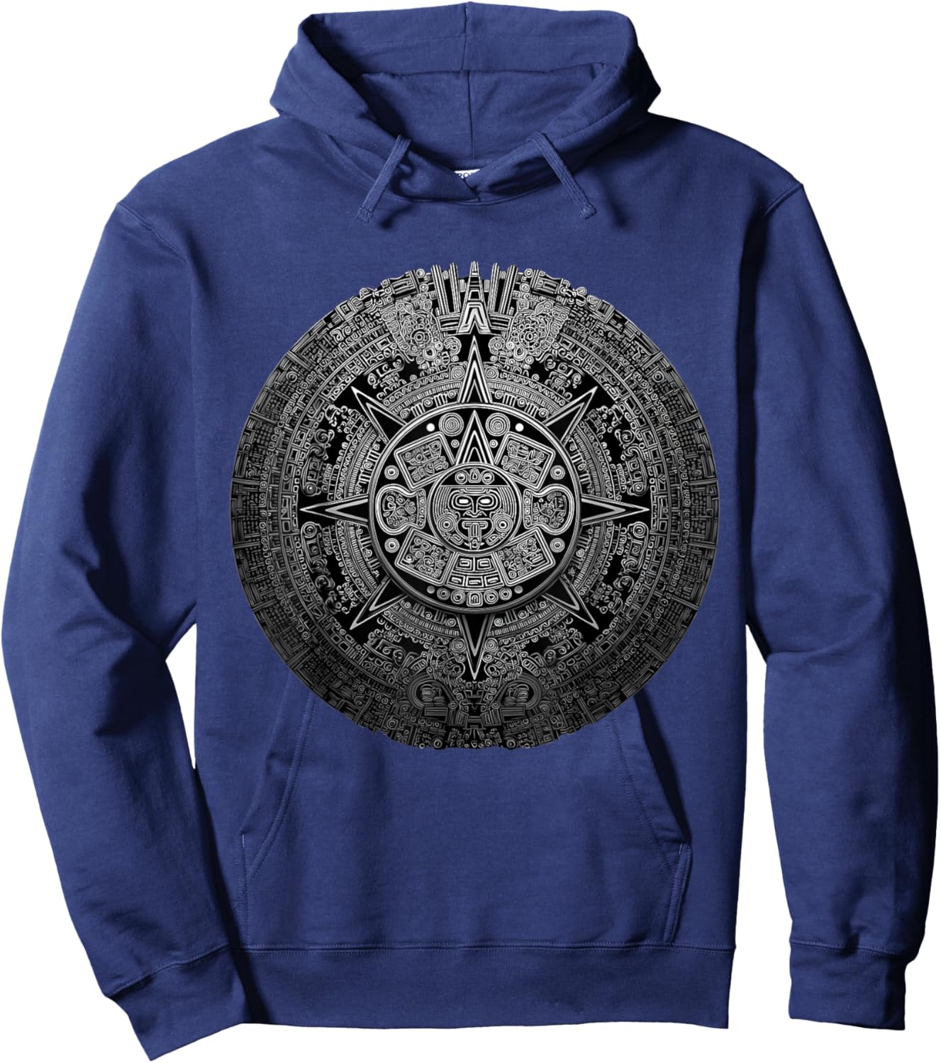 Ancient Mayan Calendar Maya Aztec Mexican Sun Stone Azteca Hoodie - Hoodie | Navy