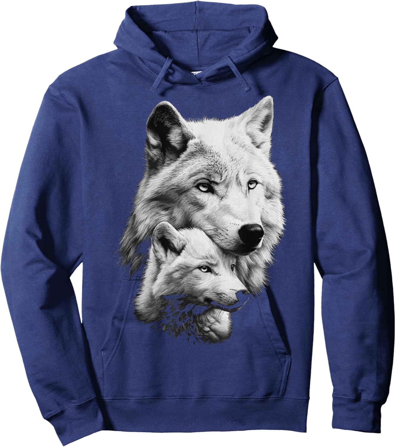 Wolf and Wolf Cub Men Wolf Lover Women Girls Cute Wolf Hoodie - Hoodie | Navy