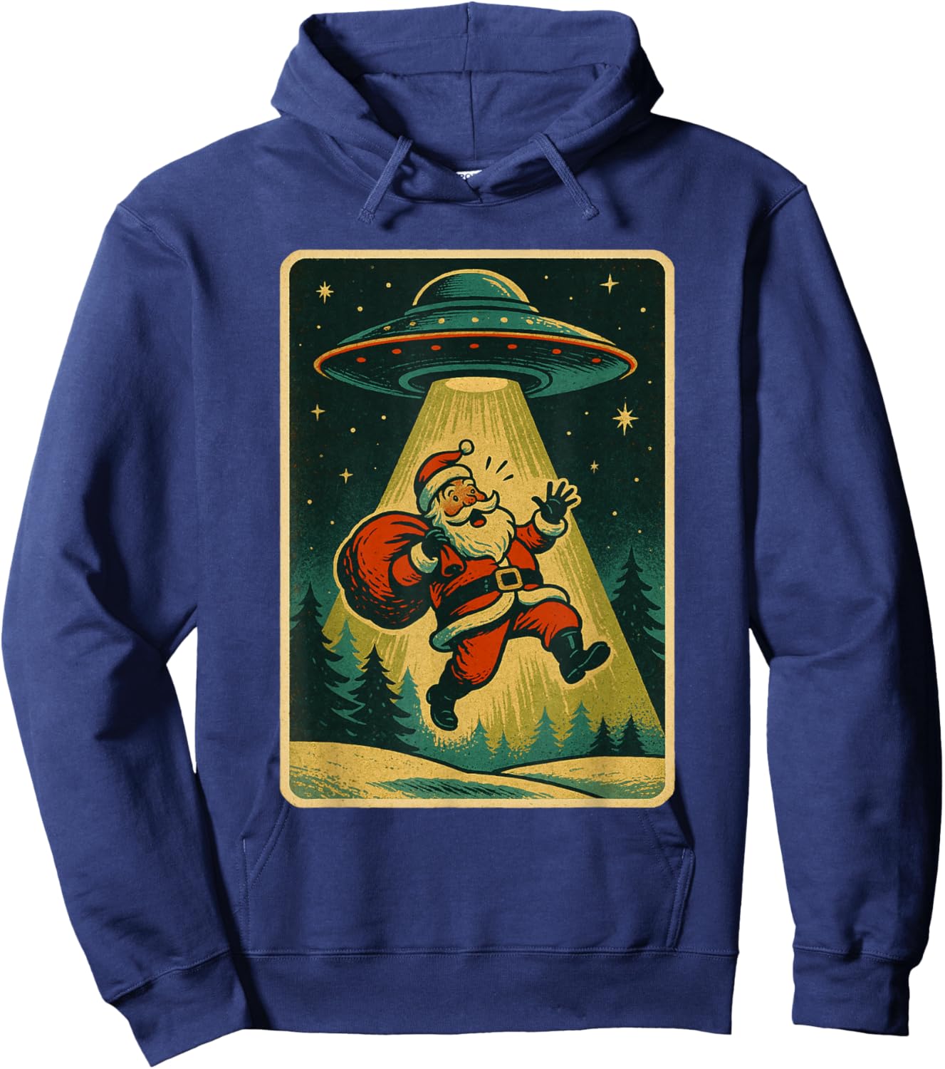 Alien Abduction Santa Christmas Men Women Kids Xmas Hoodie - Hoodie | Navy
