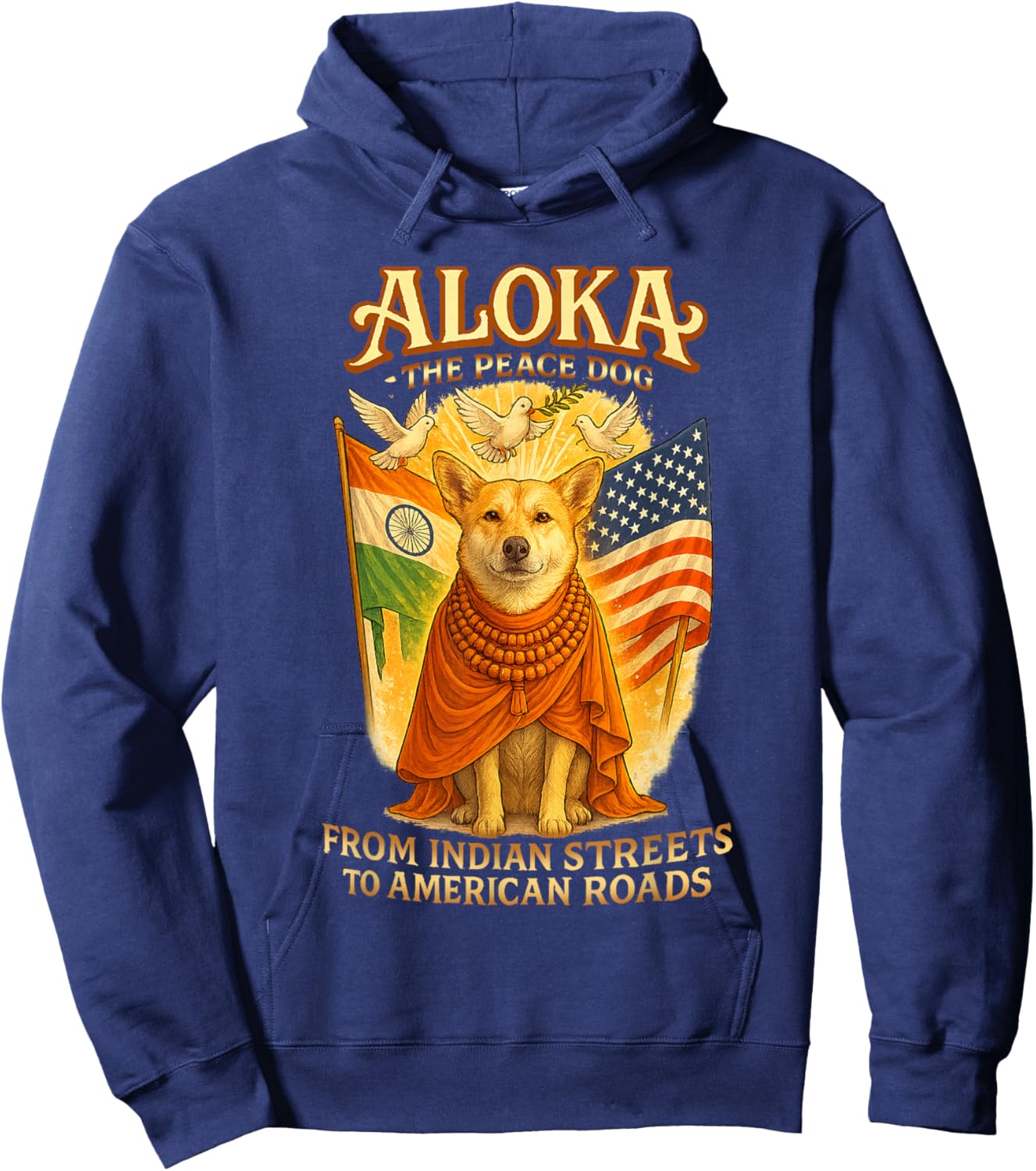 Aloka Walk for Peace from Indian Streets to American Roads Hoodie - Hoodie | Navy