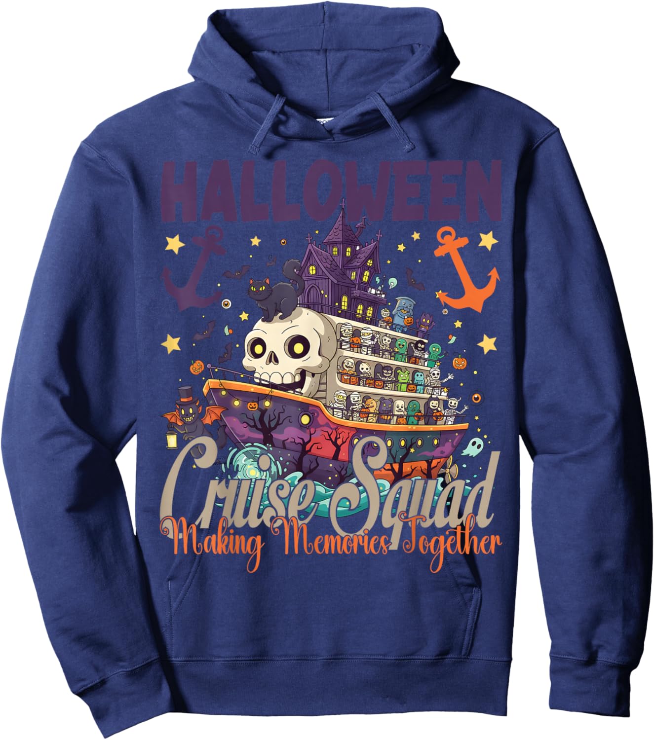 Halloween Cruise Squad 2025 Halloween Trip Family Cruising Hoodie - Hoodie | Navy
