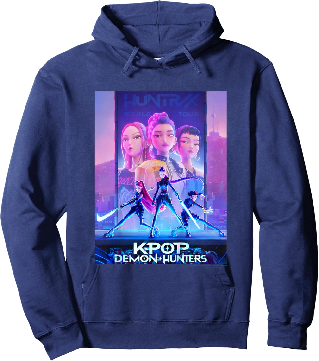 Kpop Demon Hunters Halloween Movie Poster Hoodie - Hoodie | Navy