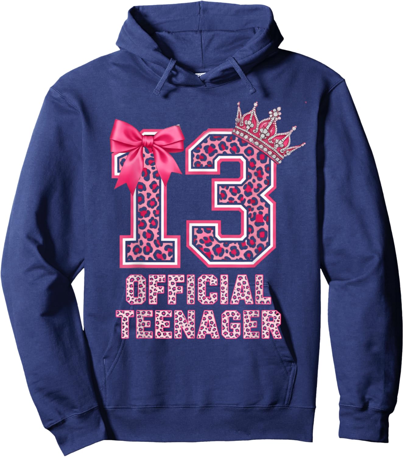 13th Birthday Girl 13 Years Old Official Teenager Birthday Hoodie - Hoodie | Navy