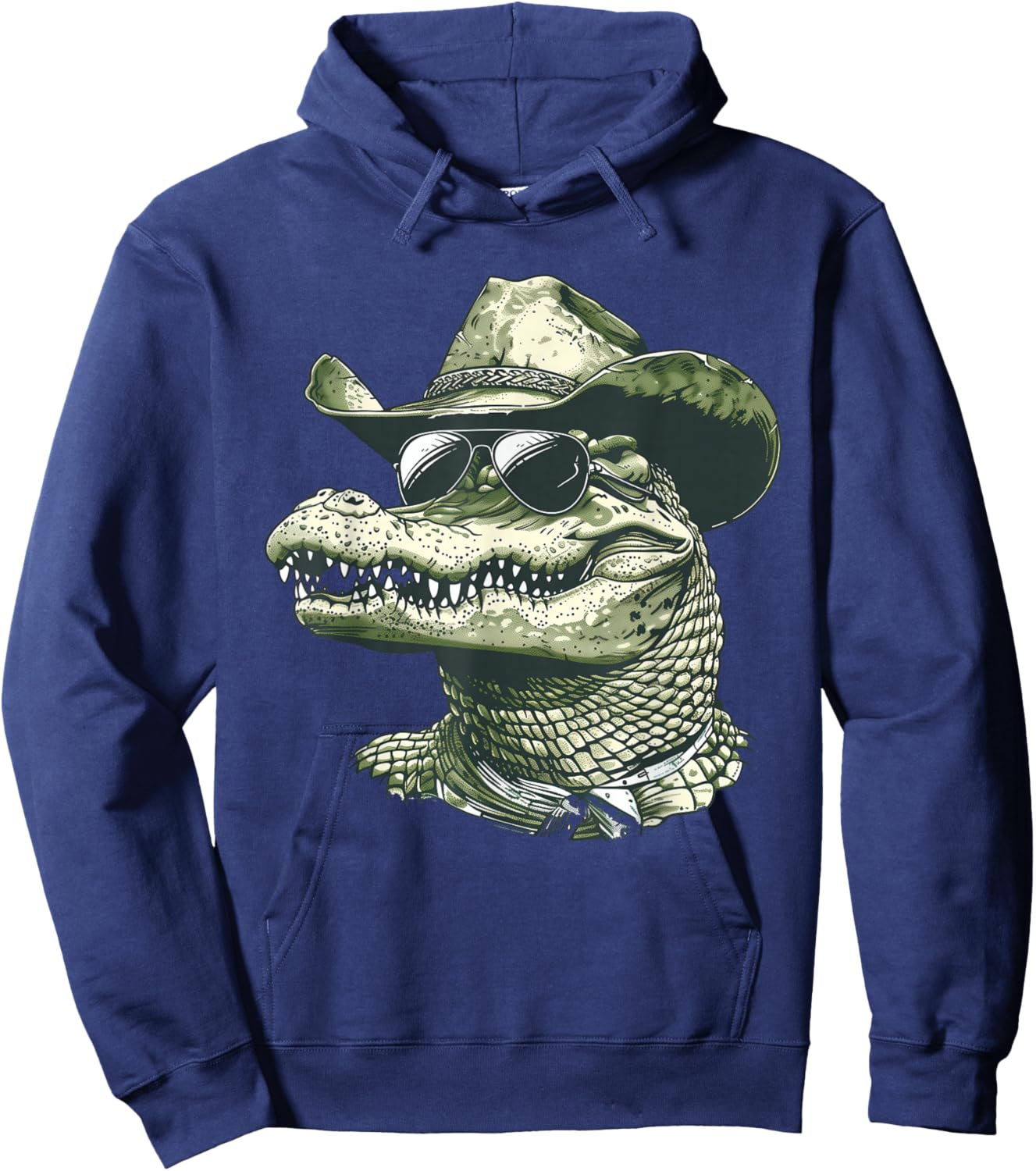 Alligator Cowboy Hat Gator Crocodile Reptile Lover Funny Hoodie - Hoodie | Navy