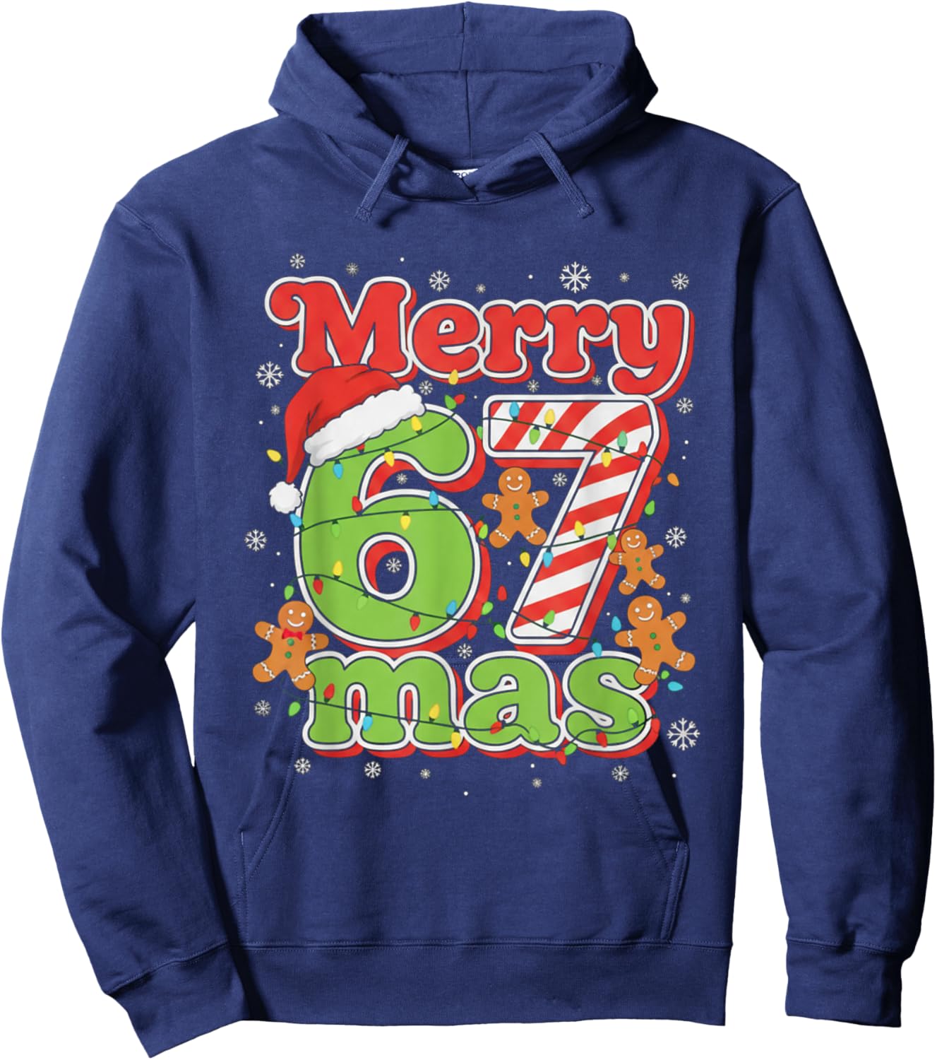 Funny Merry 67 mas Christmas Holiday Women Kids Xmas Ugly Hoodie - Hoodie | Navy