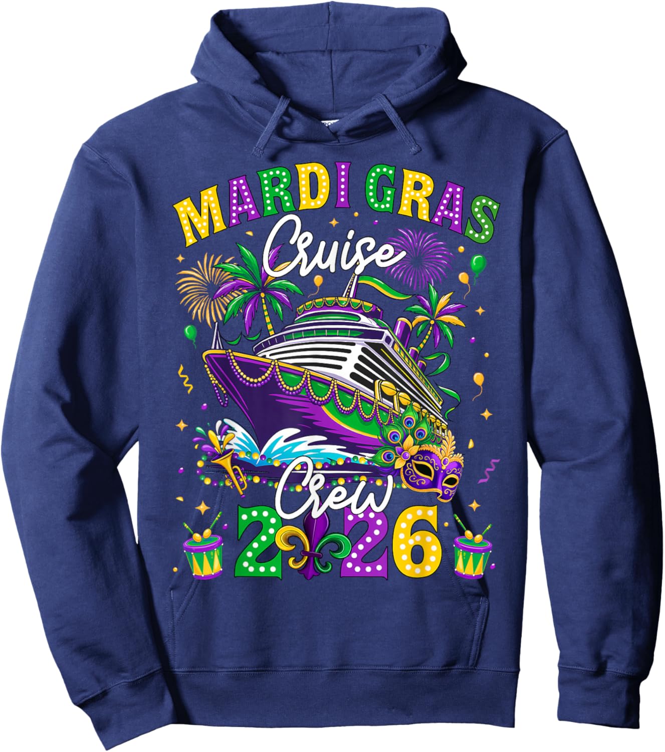 Mardi Gras Cruise Crew 2026 Trip New Orleans Family Matching Hoodie - Hoodie | Navy