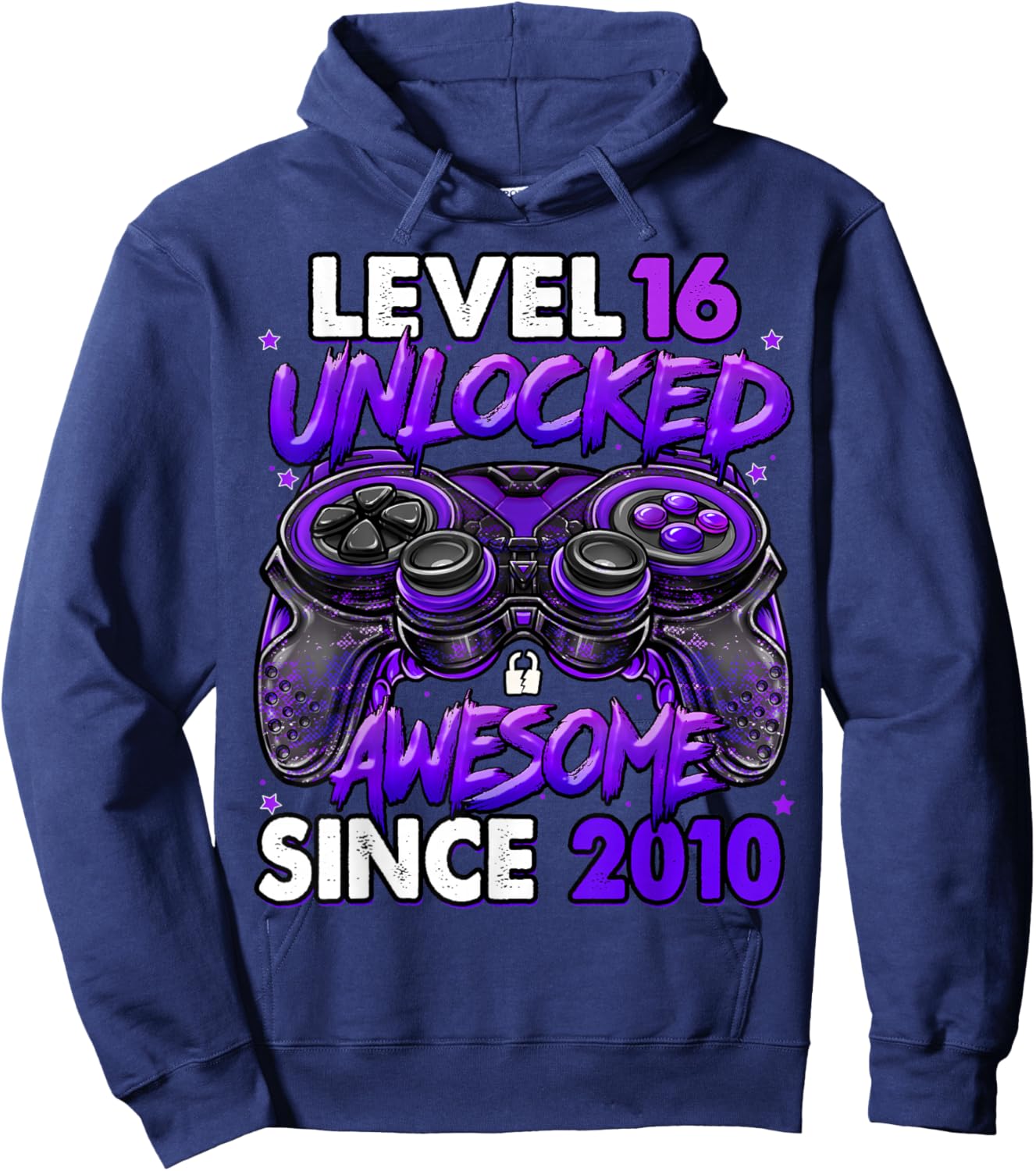 Level 16 Unlocked Awesome Since 2010 16th Birthday Gaming Hoodie - Hoodie | Navy