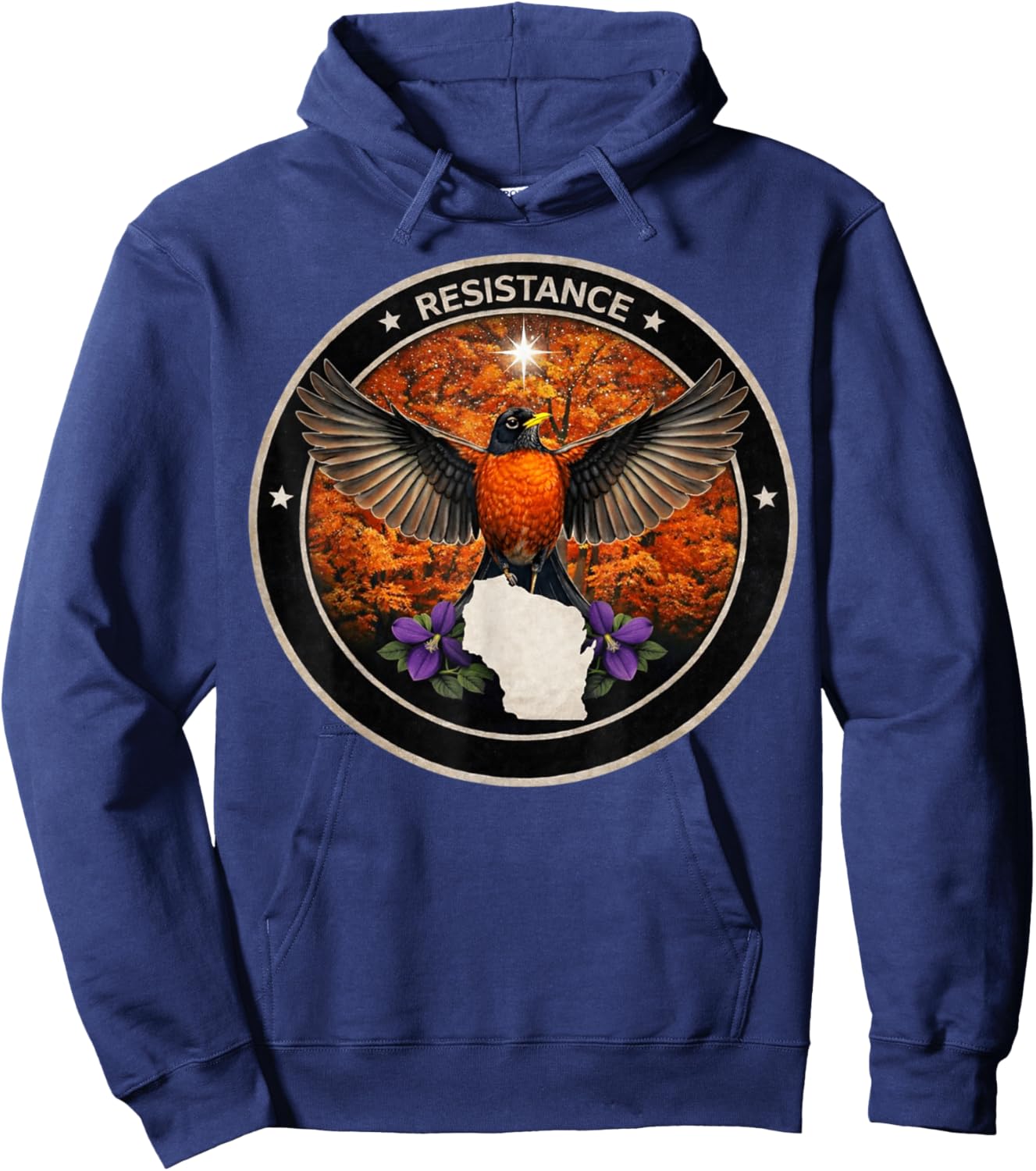 Wisconsin WI Rebel Bird Alliance Resistance No Kings 2026 Hoodie - Hoodie | Navy