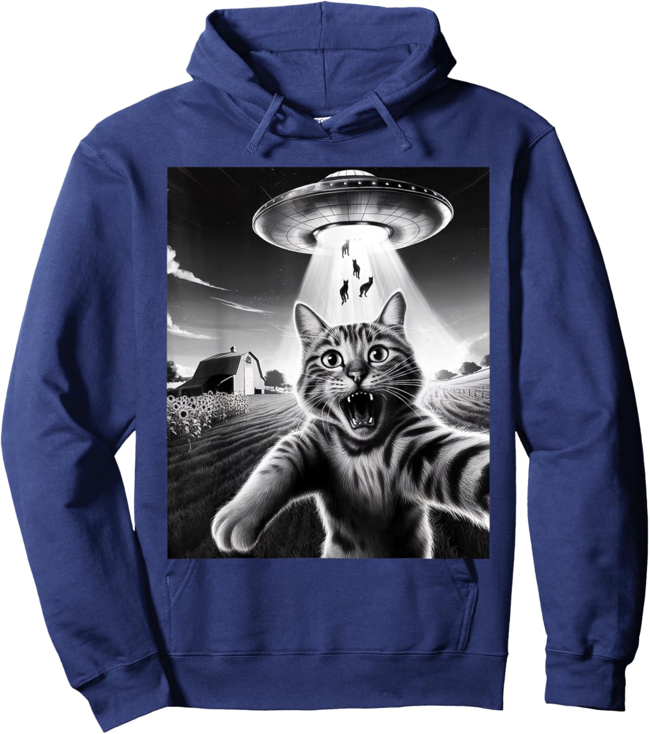 Cat UFO Aliens Sarcastic Humor Sayings Sarcasm Quotes Hoodie - Hoodie | Navy