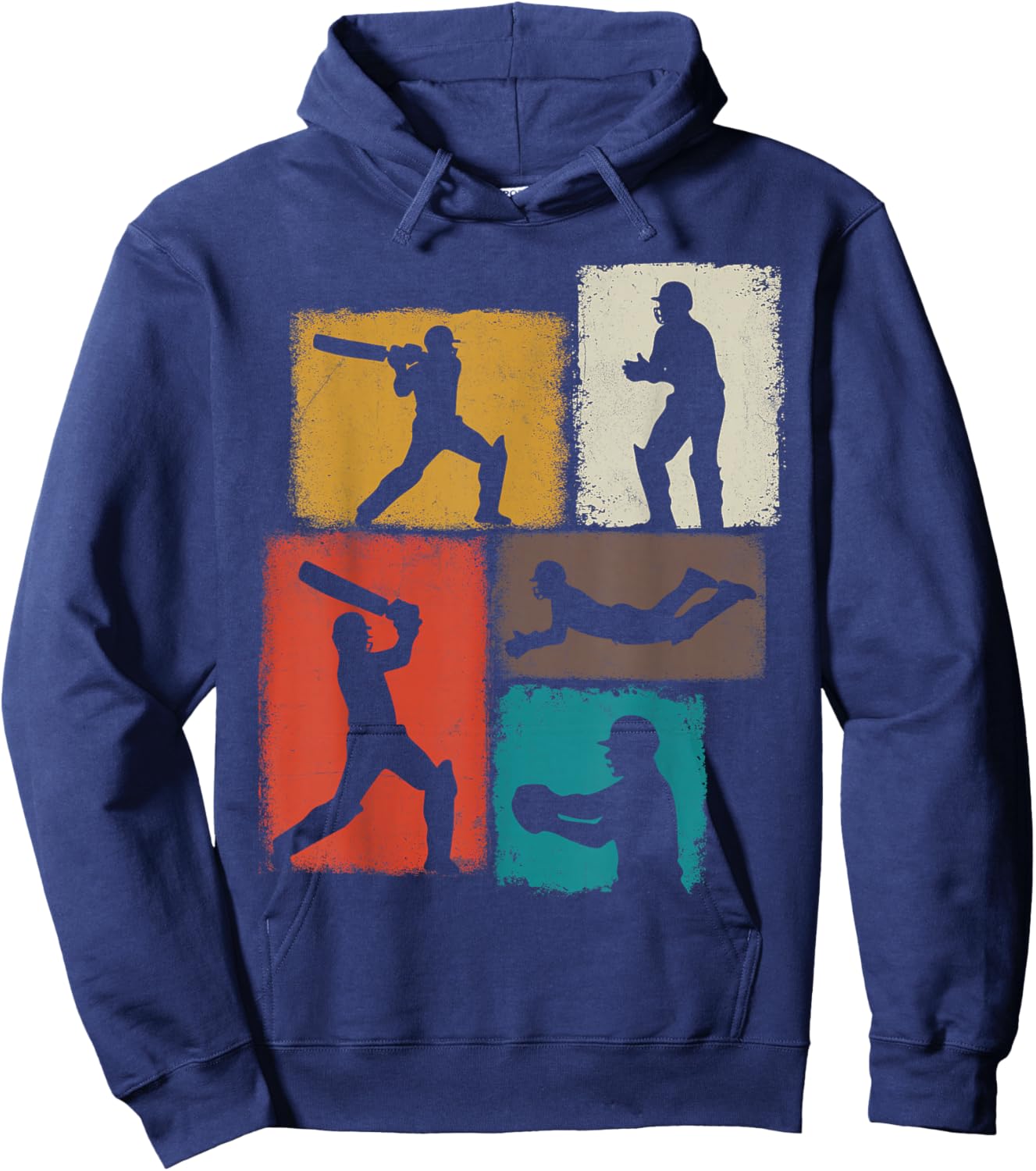 Cricket Player Collage Men Women Cricketer Coach Youth Hoodie - Hoodie | Navy