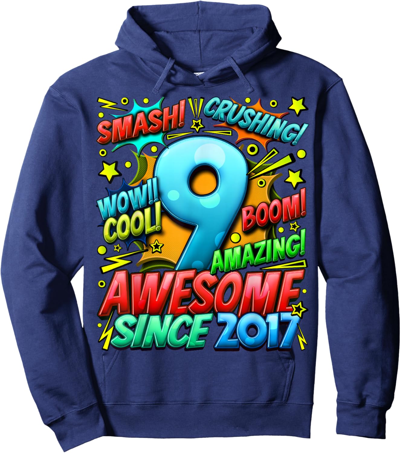 9 Year Old Gifts for Boys 9th Birthday Boy 9 Year Old Boy Hoodie - Hoodie | Navy
