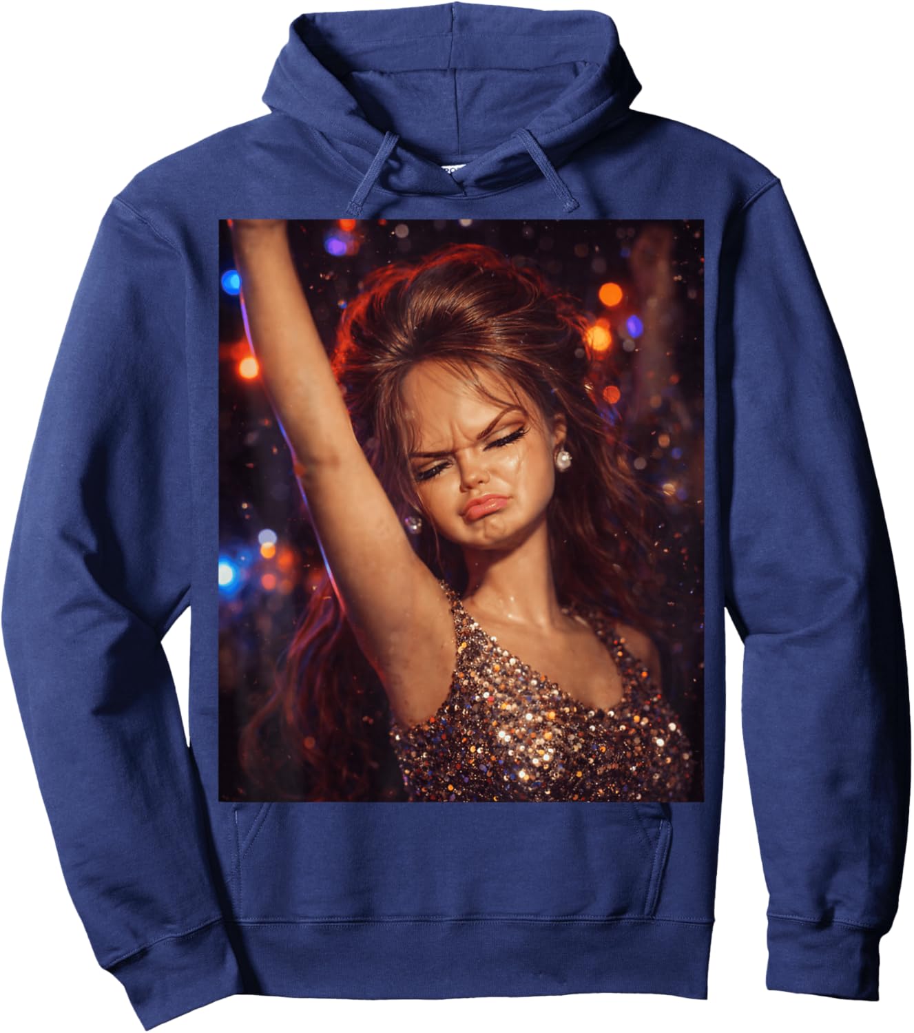 Funny Doll Face Party Meme Hoodie - Hoodie | Navy