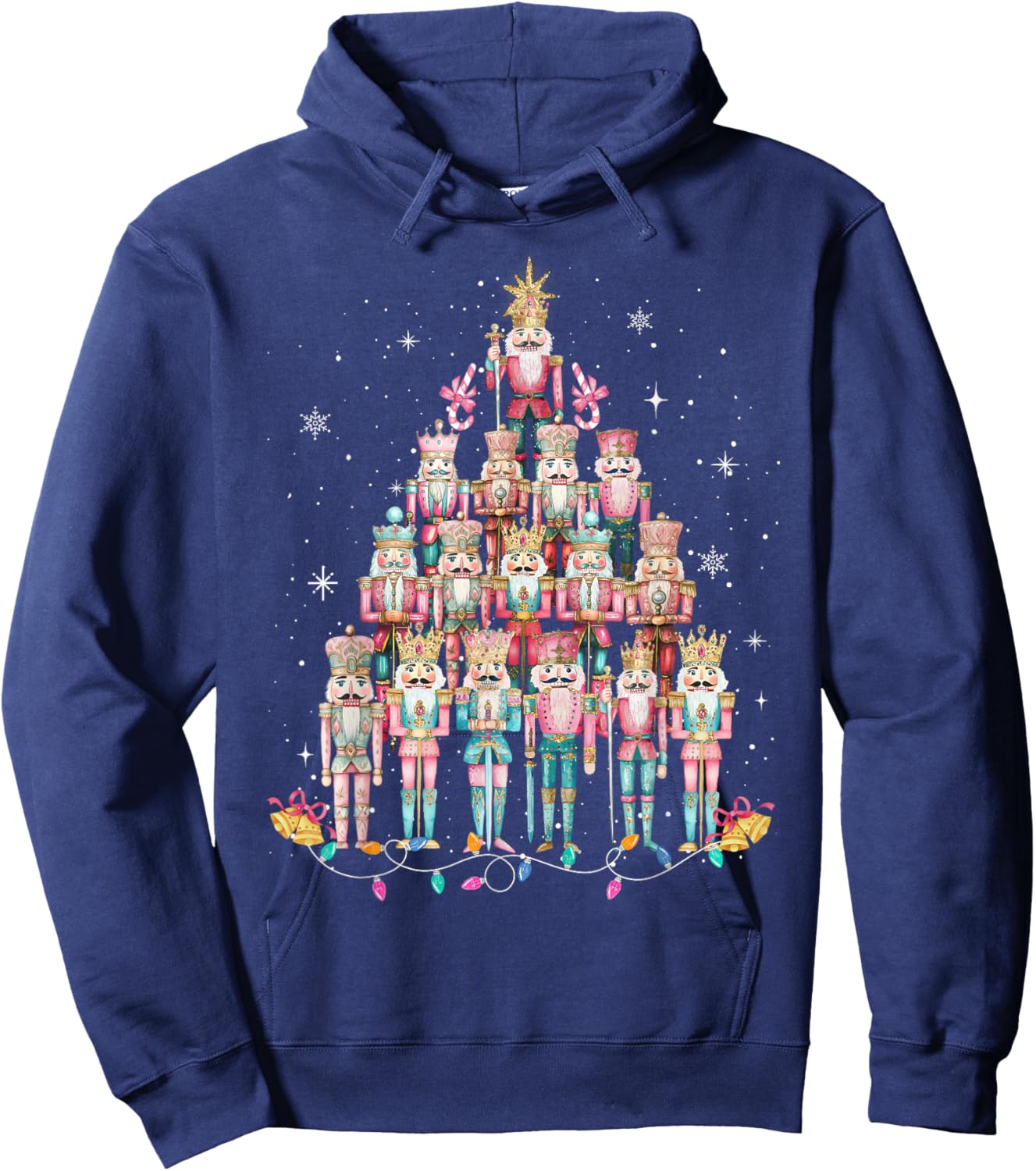 Xmas Tree Nutcracker Nuts Merry Christmas Pajamas Holiday Hoodie - Hoodie | Navy
