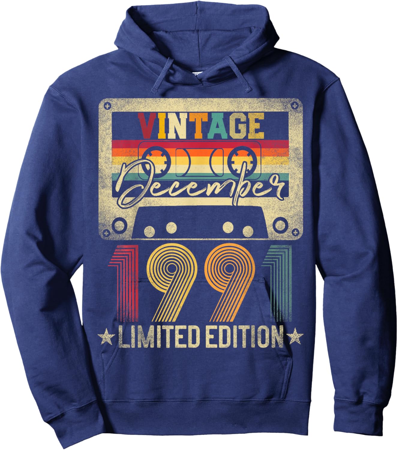 Vintage 1991 December 35 Years Old 35th Birthday Men Women Hoodie - Hoodie | Navy