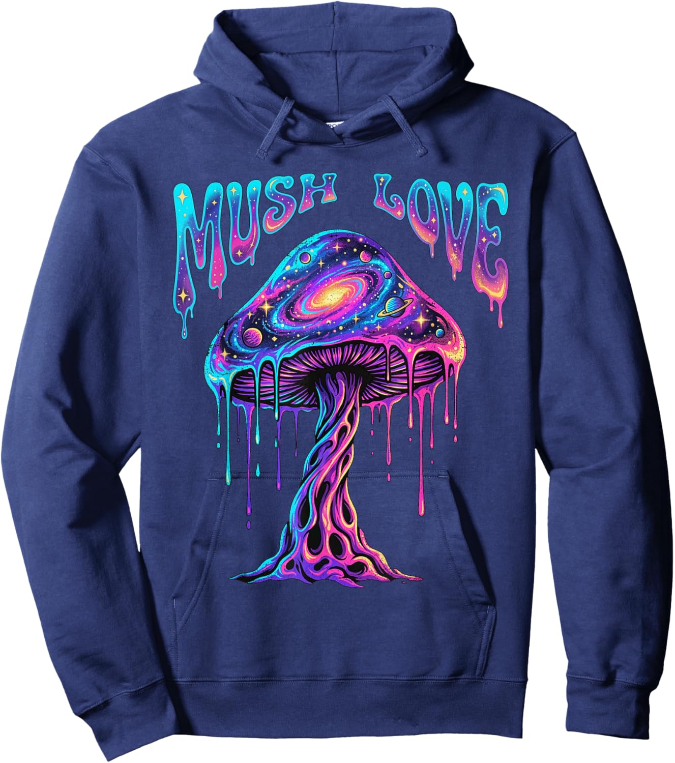 Mush Love Cute Mushroom Hippie Forest Nature Fungi Lovers Hoodie - Hoodie | Navy