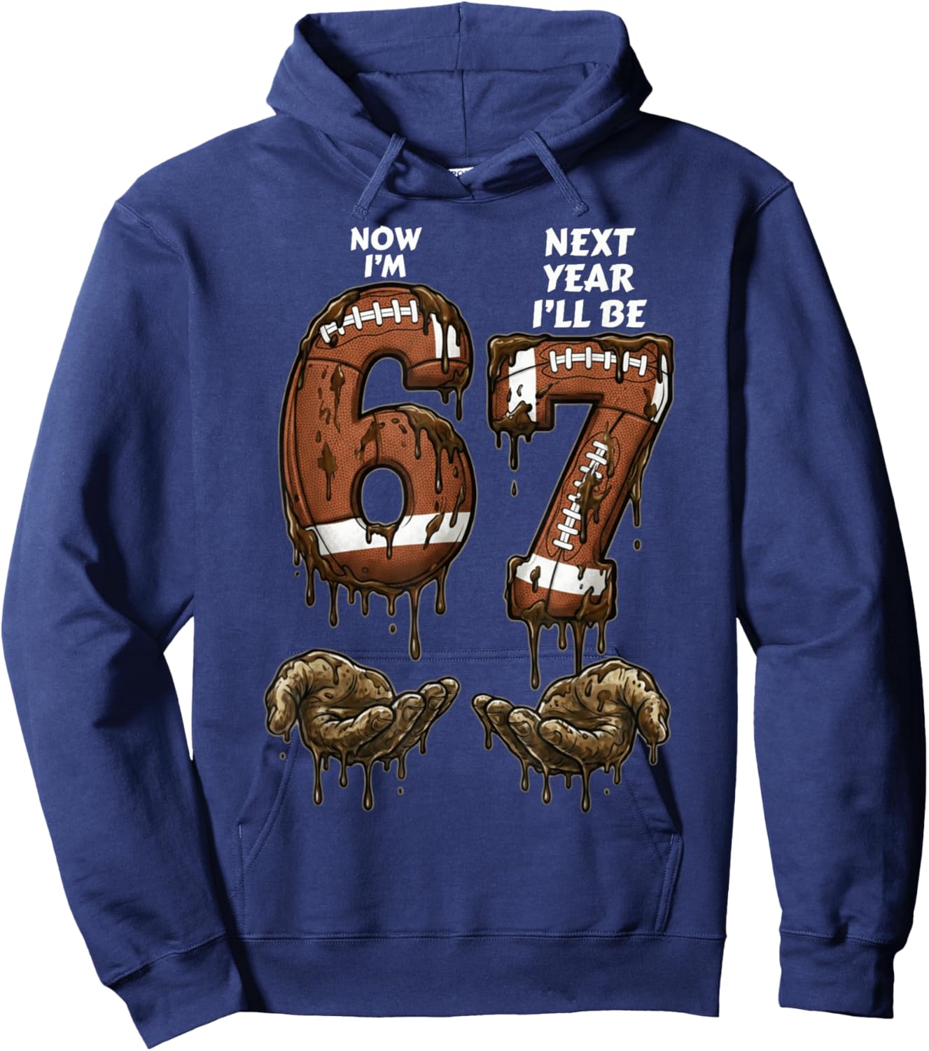 6th Birthday Boys Girls 6 7 Now I'm 6 Next Year I'll be 7 Hoodie - Hoodie | Navy