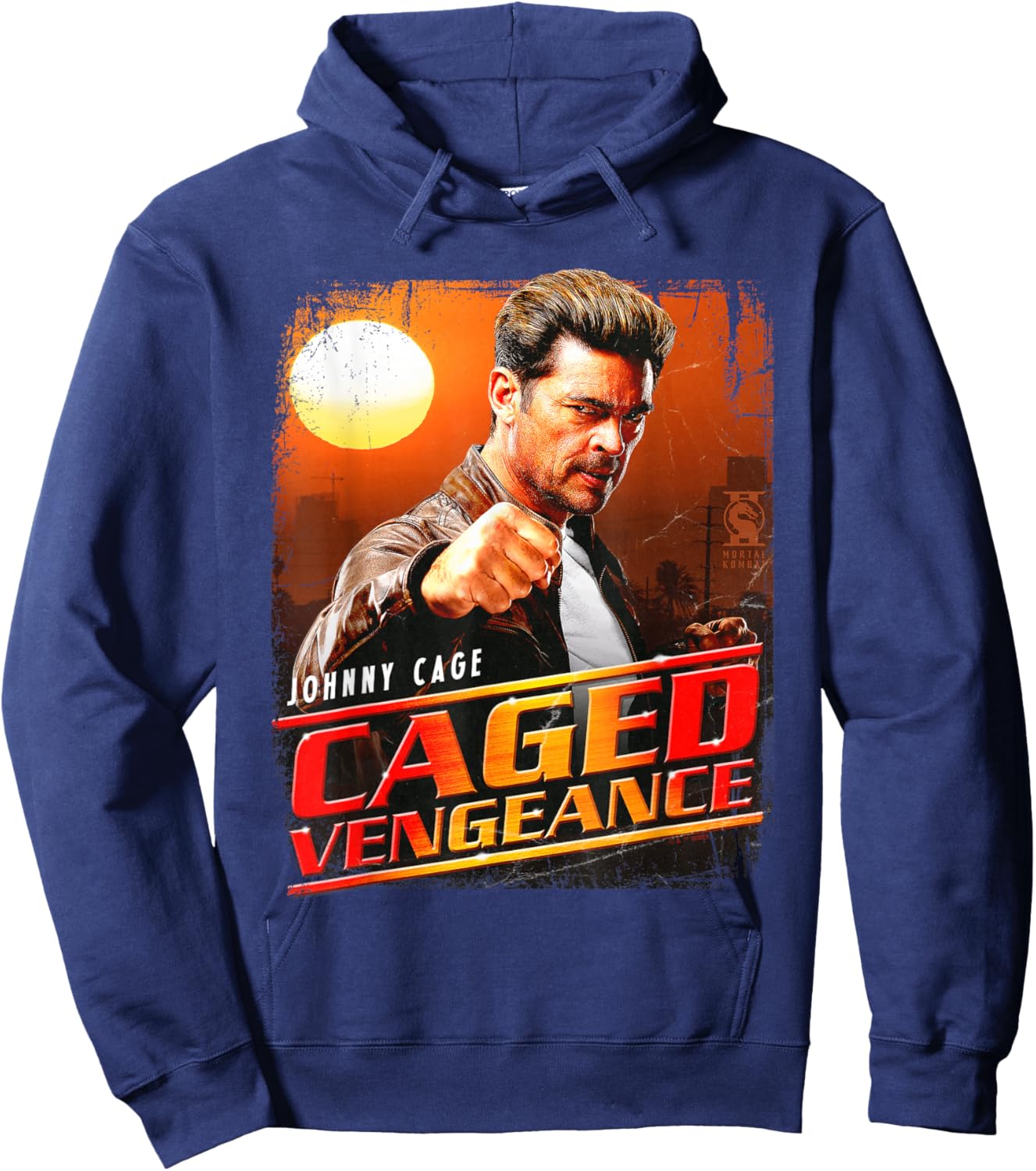 Mortal Kombat 2 Johnny Cage Caged Vengeance Hoodie - Hoodie | Navy