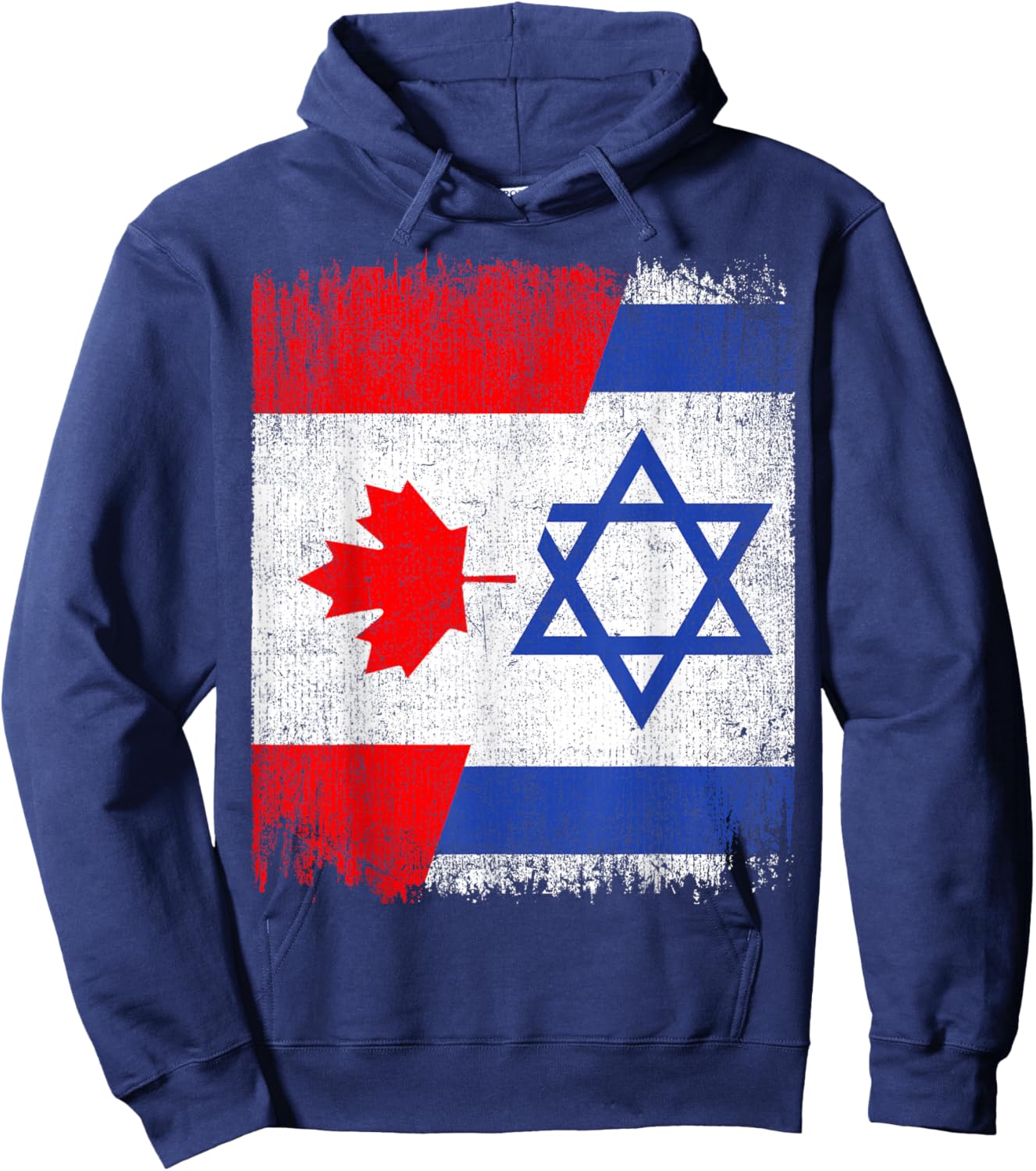 Half Canada Israel Flag Canadian Israelis Pride Roots Hoodie - Hoodie | Navy