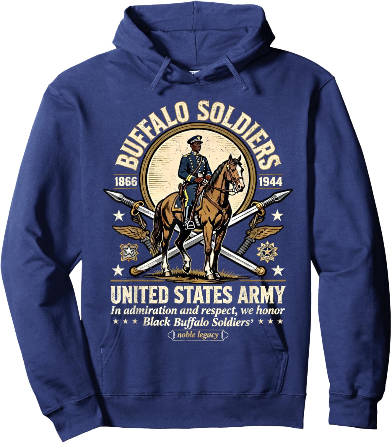 Buffalo Soldiers Black History United States Army Honor Hoodie - Hoodie | Navy