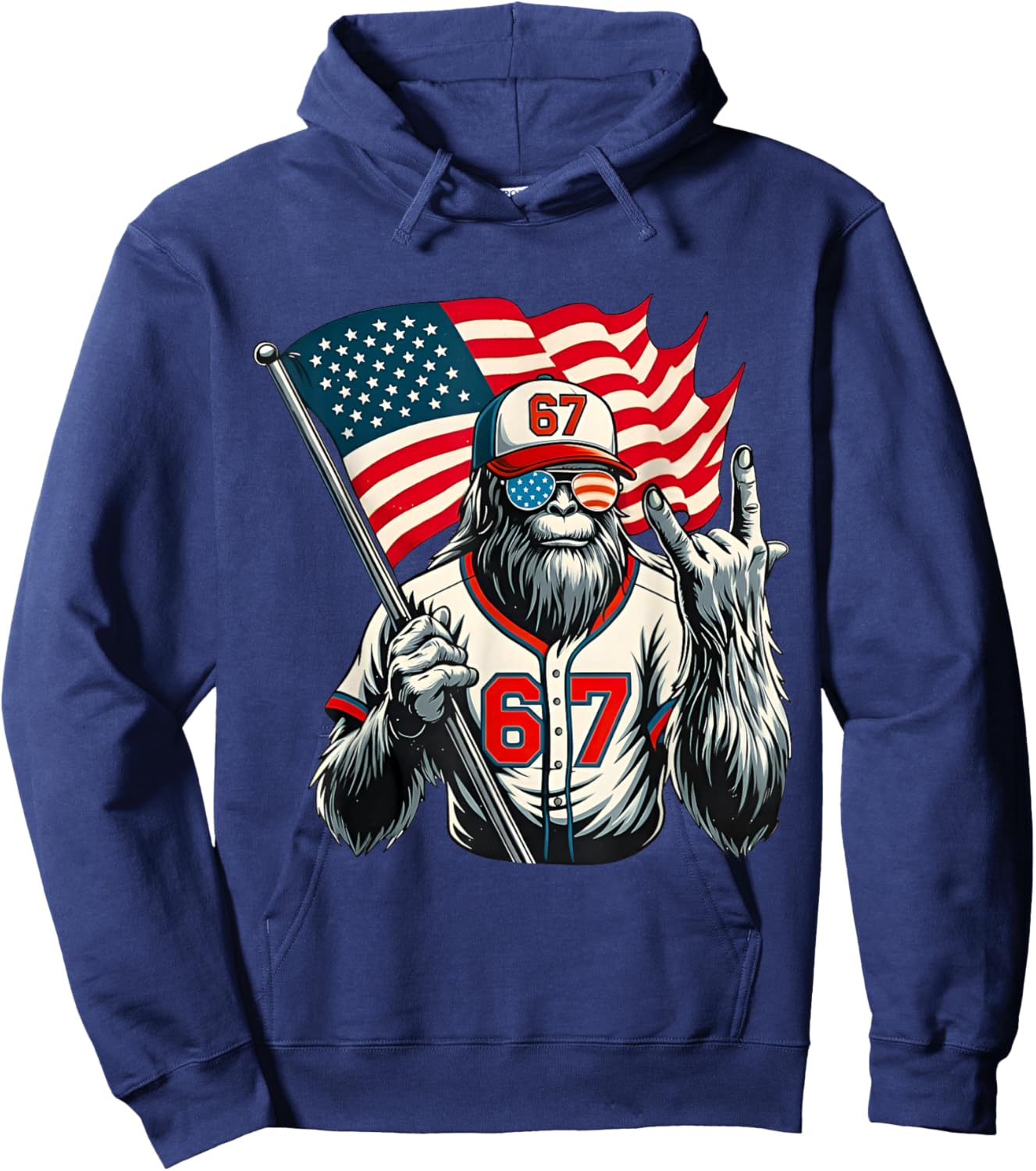 67 Bigfoot Meme Funny Six Seven Gen Alpha Slang Hoodie - Hoodie | Navy