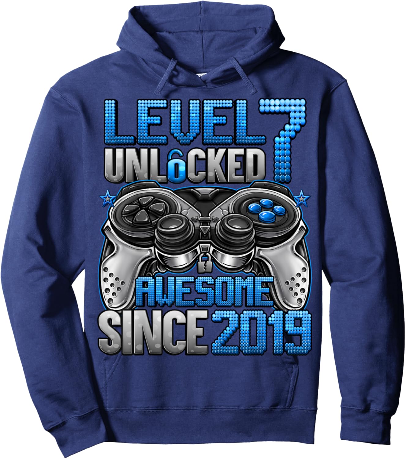 Level 7 Unlocked 7 Year Old Gifts for Boys 7th Birthday Boy Hoodie - Hoodie | Navy