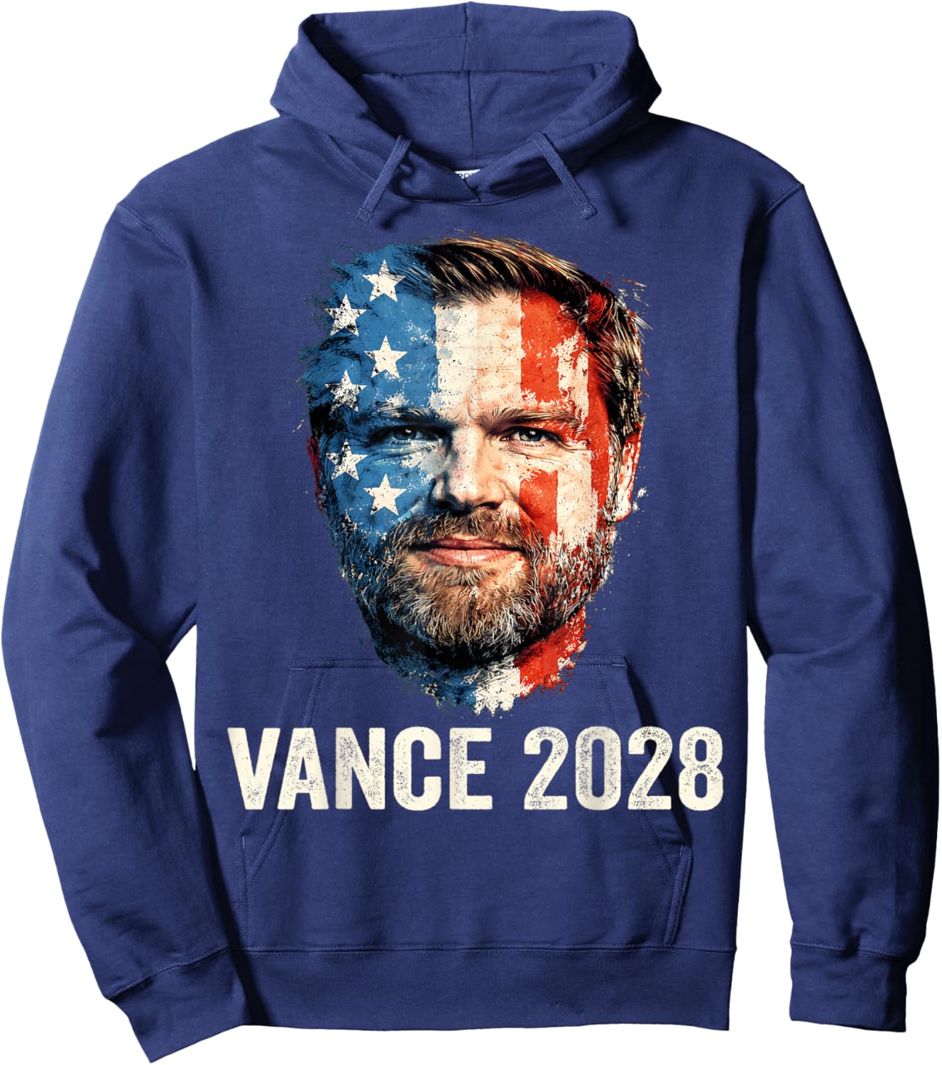 Vance 2028 President 48 US Flag Republican J.D. Vance Retro Hoodie - Hoodie | Navy