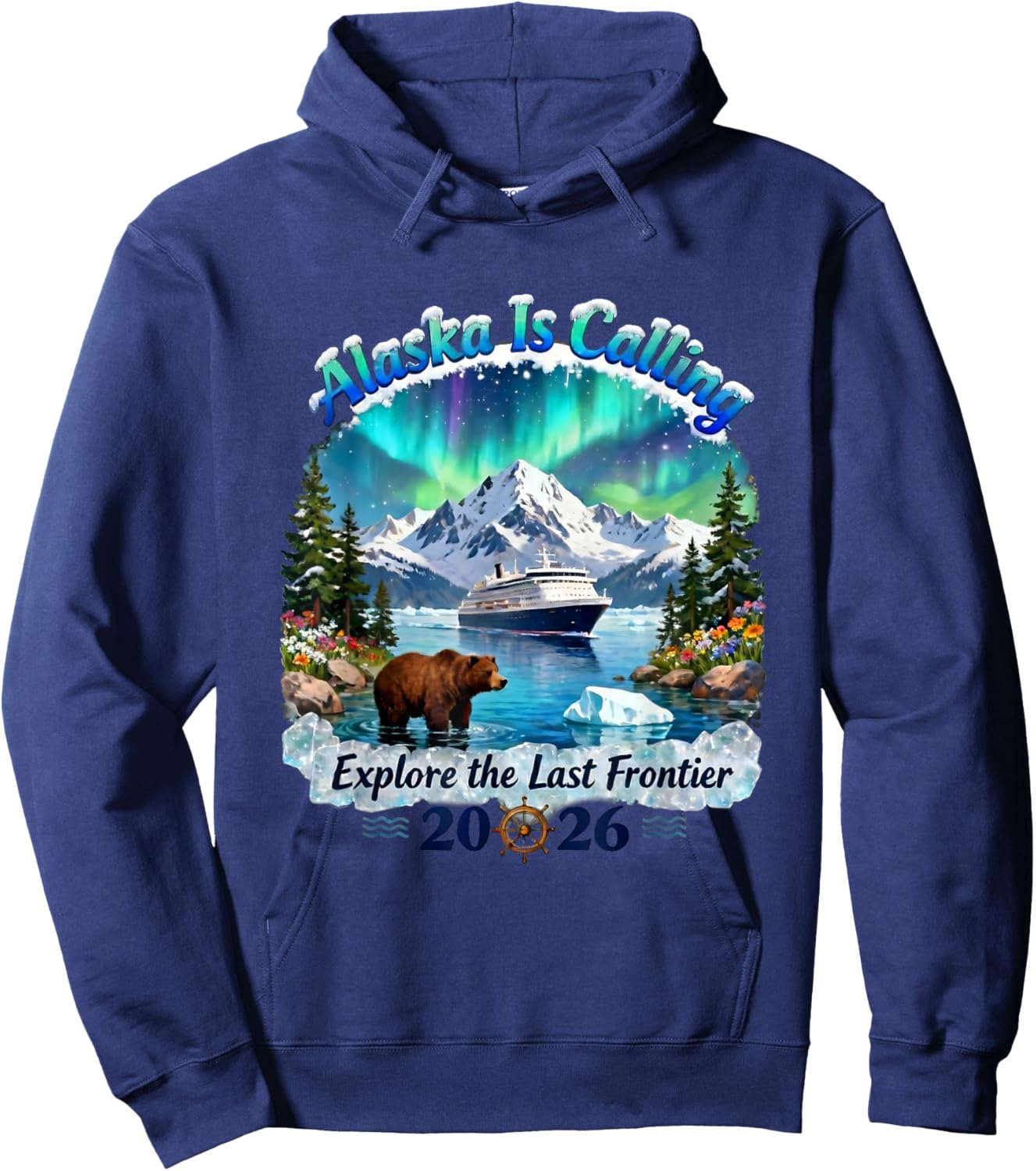 Alaska Cruise Adventure Trip Wildlife 2026 National Parks Hoodie - Hoodie | Navy