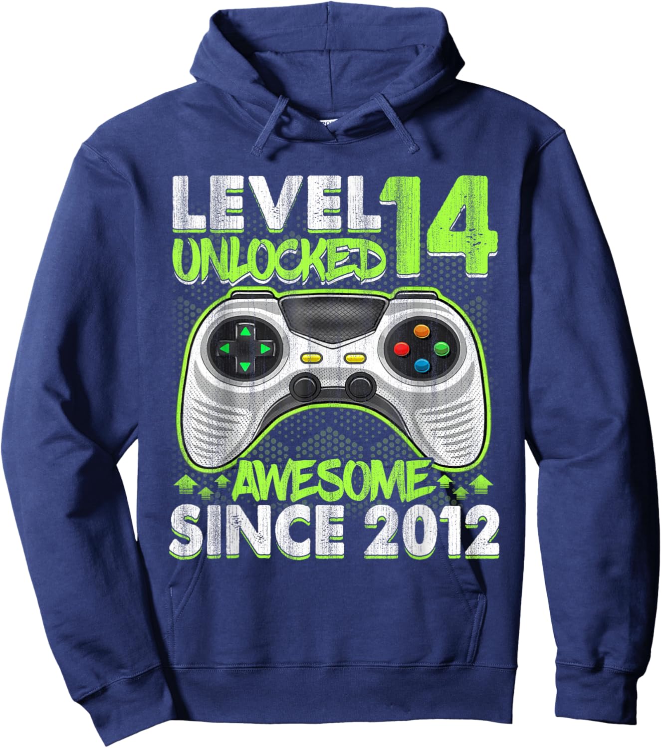 Level 14 Unlocked 14th Birthday Boys Video Gamer 14 Year Old Hoodie - Hoodie | Navy