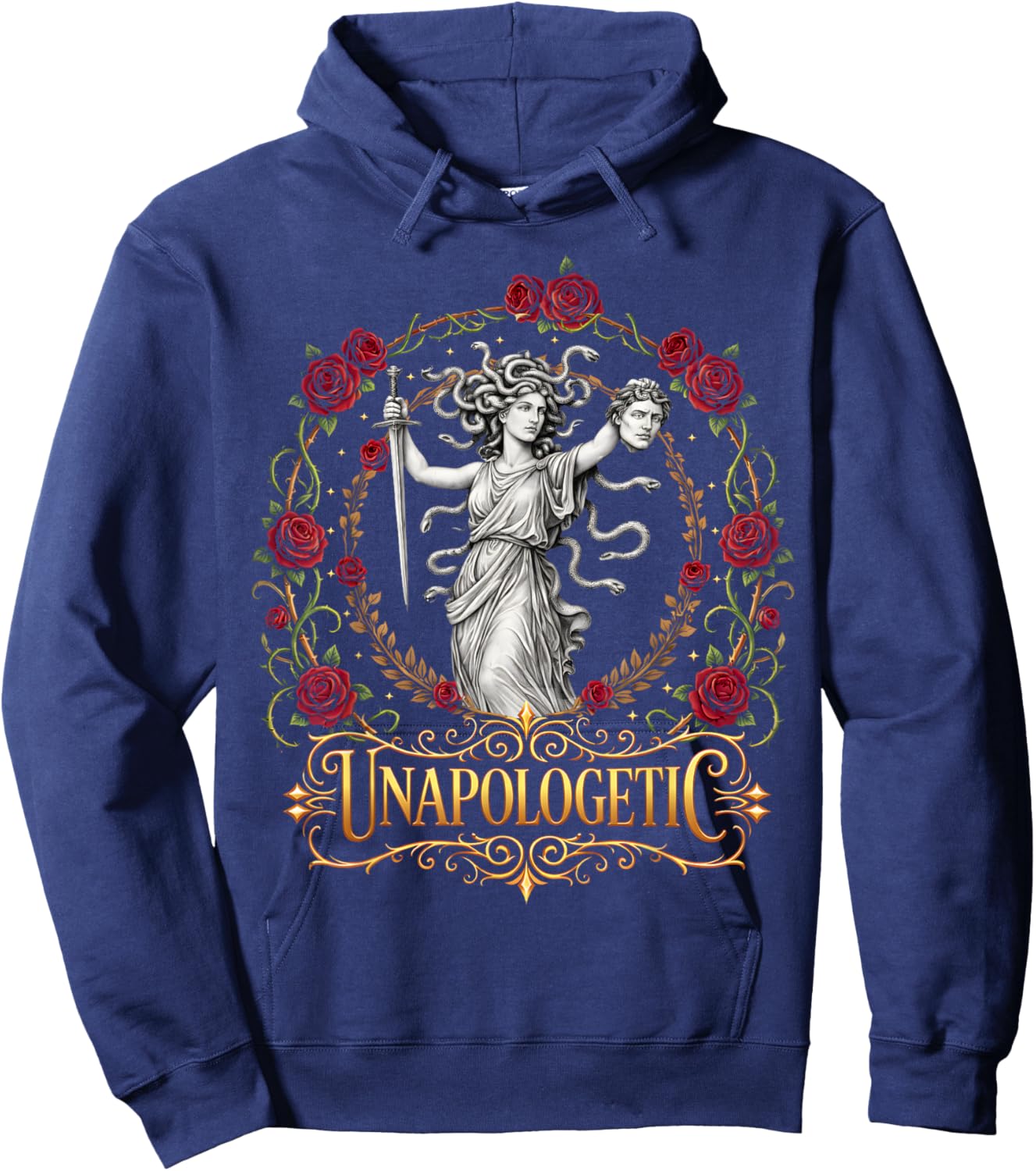 Unapologetic Medusa Feminist Women Hoodie - Hoodie | Navy
